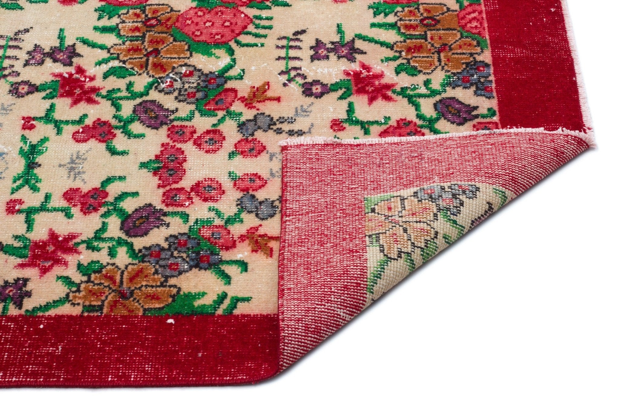 Atina 18301 Beige Vintage Wool Handmade Area Rug 5'8" x 9'8"