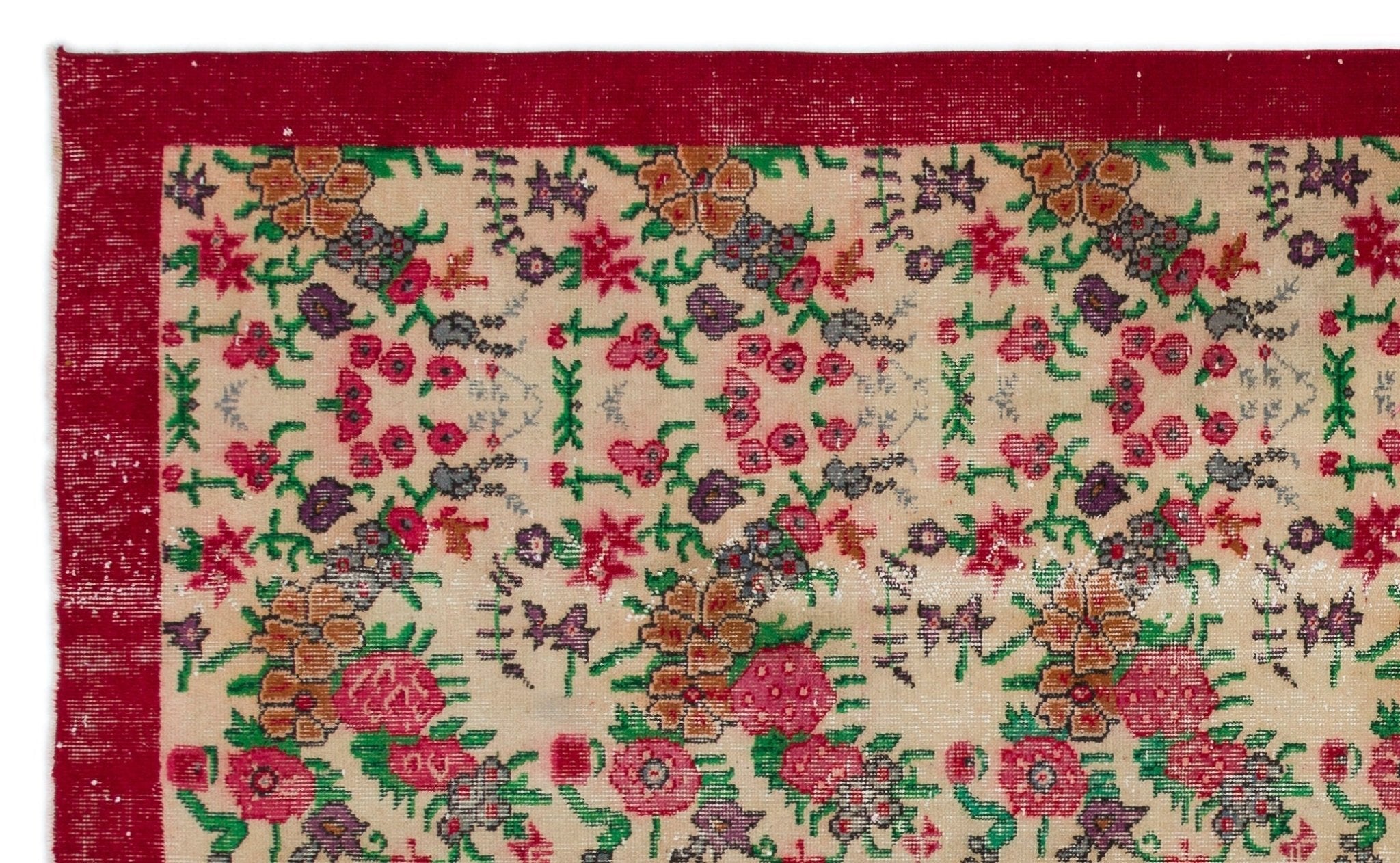 Atina 18301 Beige Vintage Wool Handmade Area Rug 5'8" x 9'8"