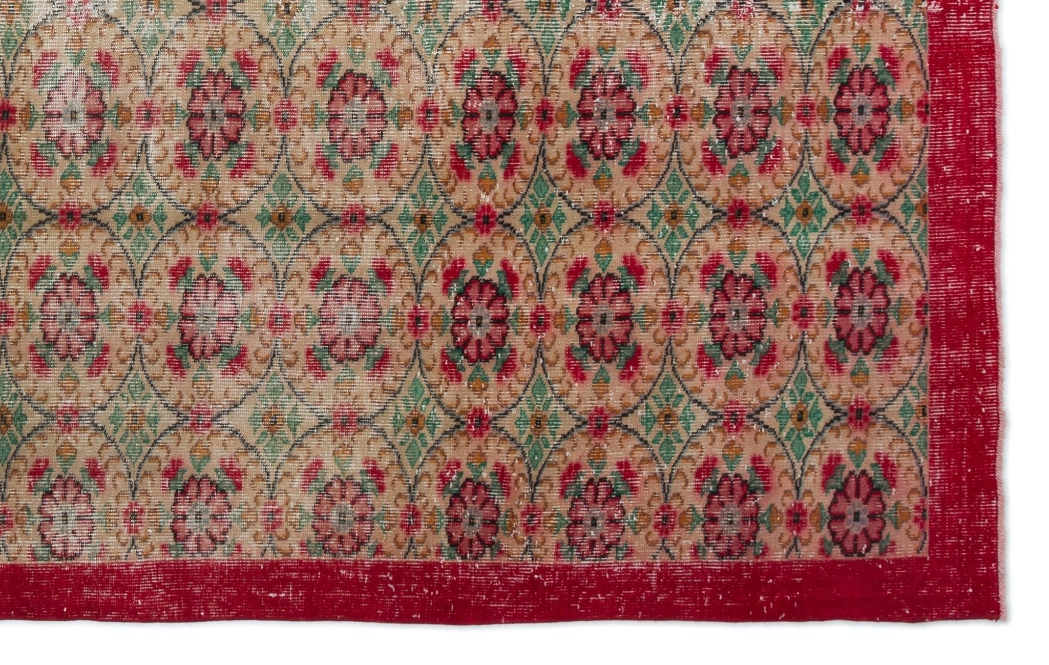 Atina 18328 Beige Vintage Wool Handmade Area Rug 6'0" x 9'8"