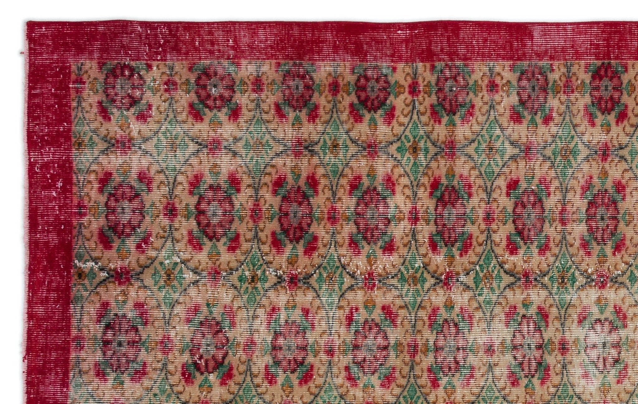 Atina 18328 Beige Vintage Wool Handmade Area Rug 6'0" x 9'8"