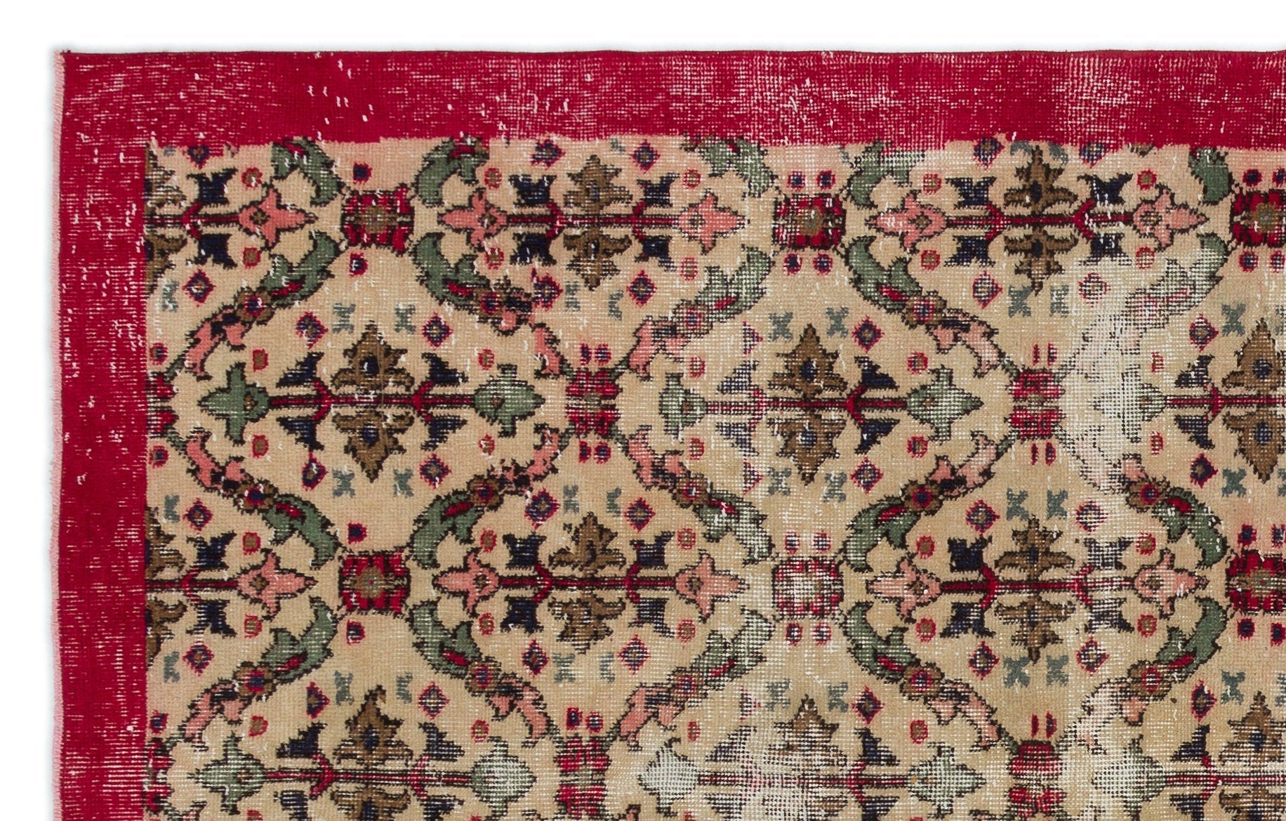 Atina 18338 Beige Vintage Wool Handmade Area Rug 5'3" x 8'6"