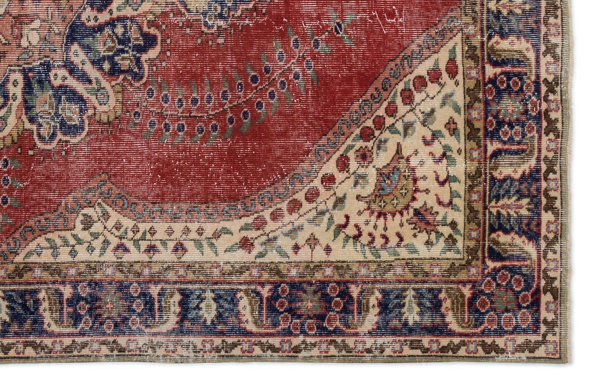 Atina 18353 Beige Vintage Wool Handmade Area Rug 5'8" x 8'10"