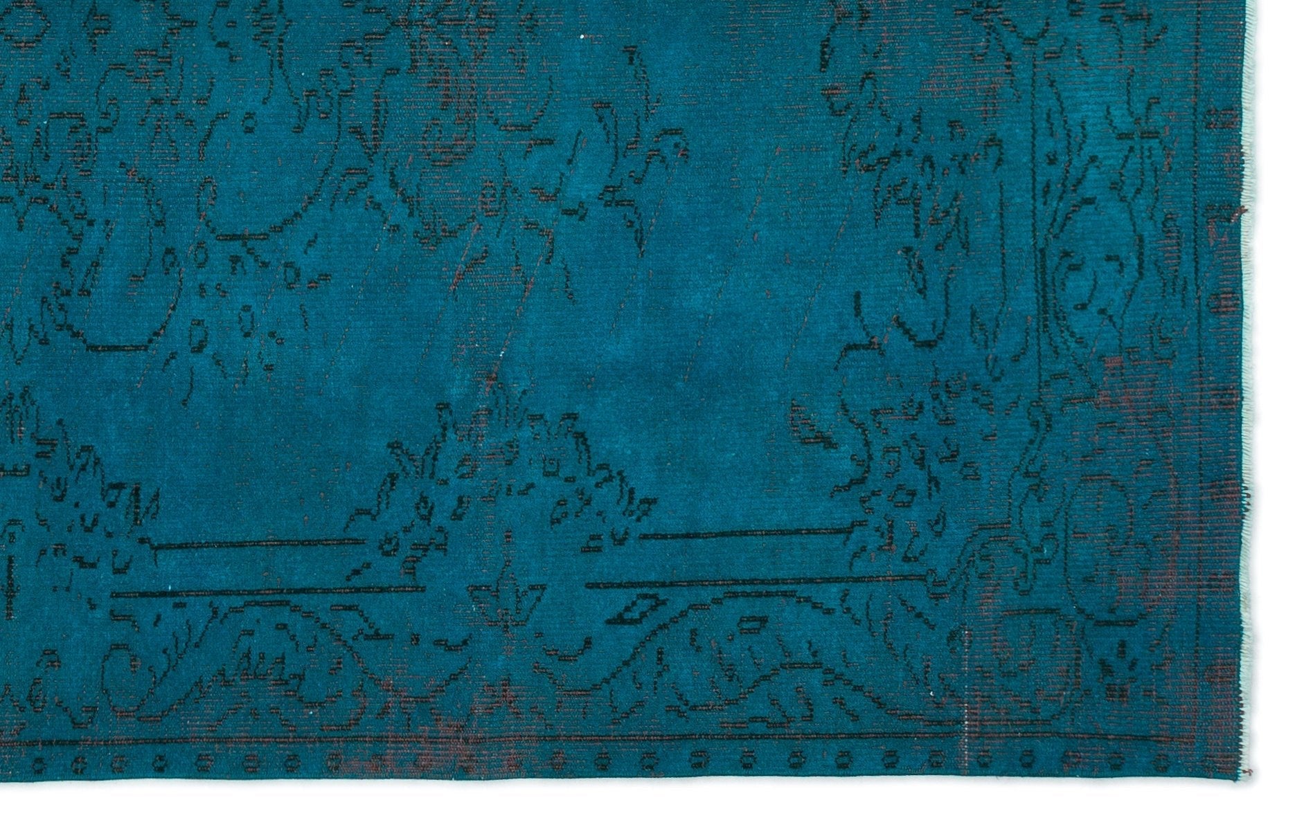 Atina 18377 Turquoise Vintage Wool Handmade Area Rug 5'5" x 8'7"