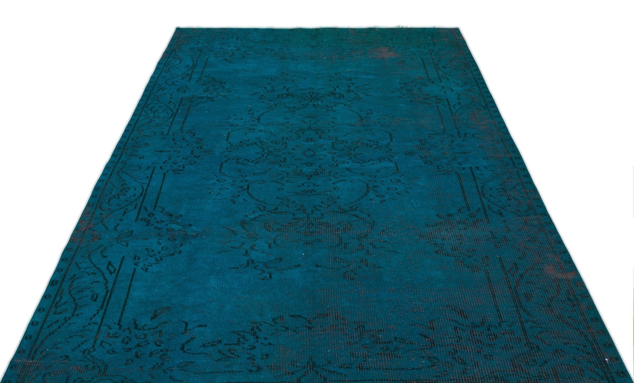 Atina 18377 Turquoise Vintage Wool Handmade Area Rug 5'5" x 8'7"