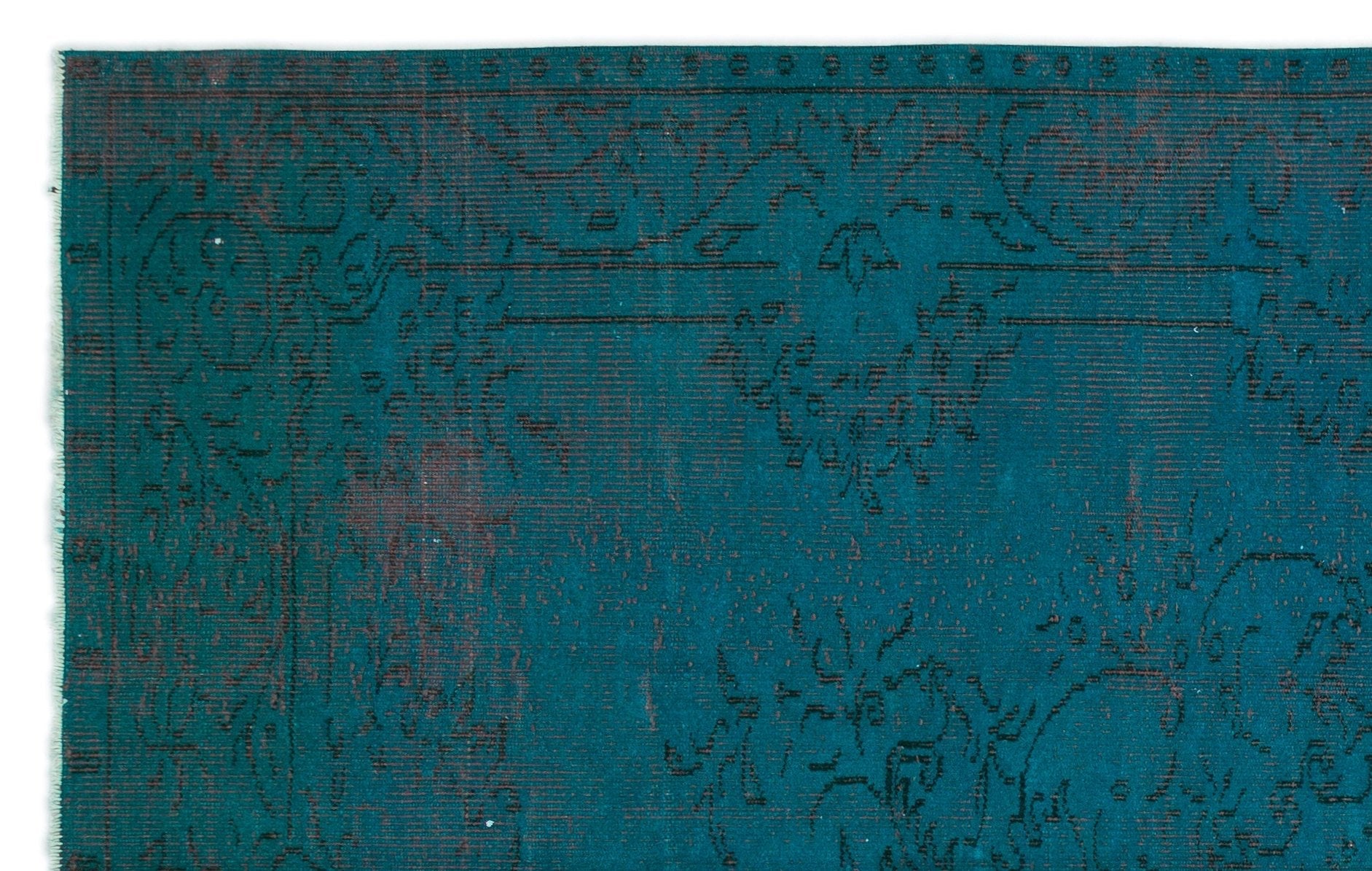 Atina 18377 Turquoise Vintage Wool Handmade Area Rug 5'5" x 8'7"