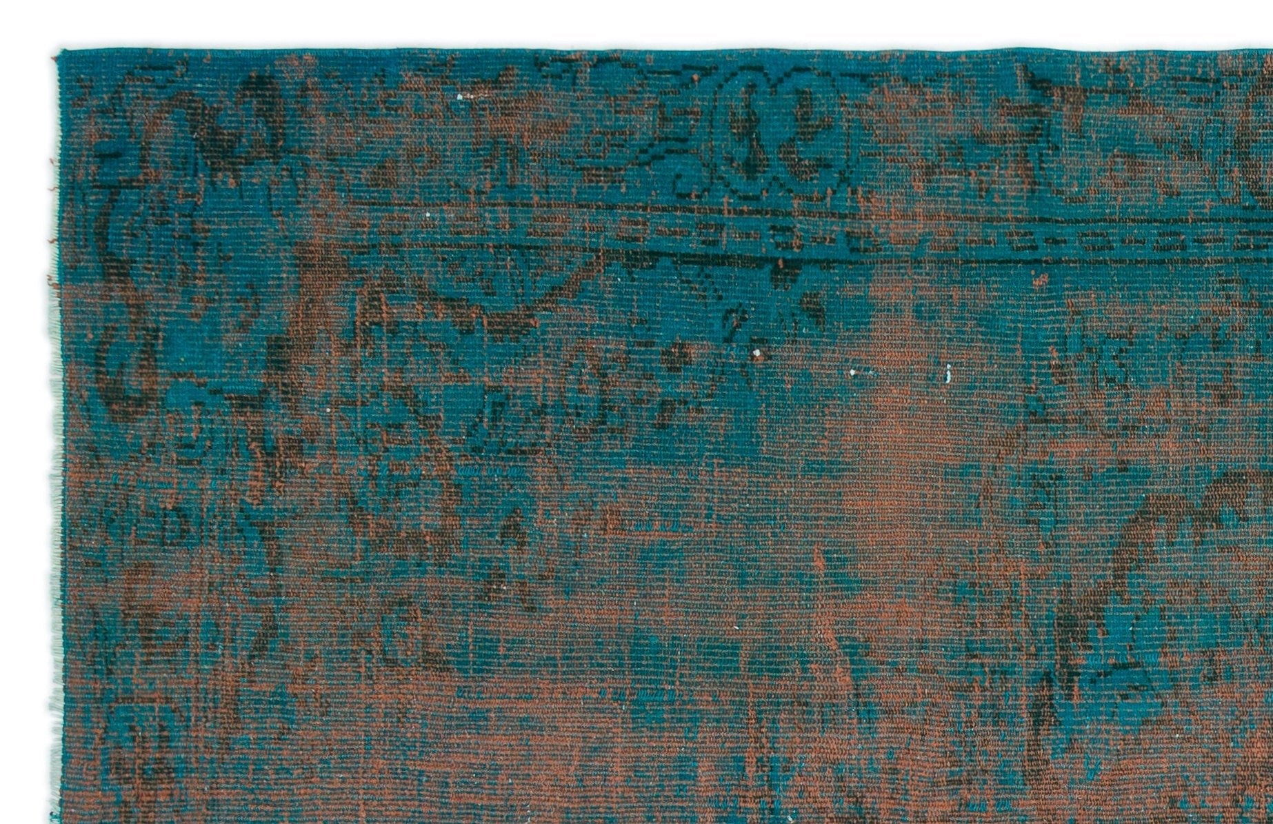 Atina 18390 Turquoise Vintage Wool Handmade Area Rug 5'6" x 8'4"