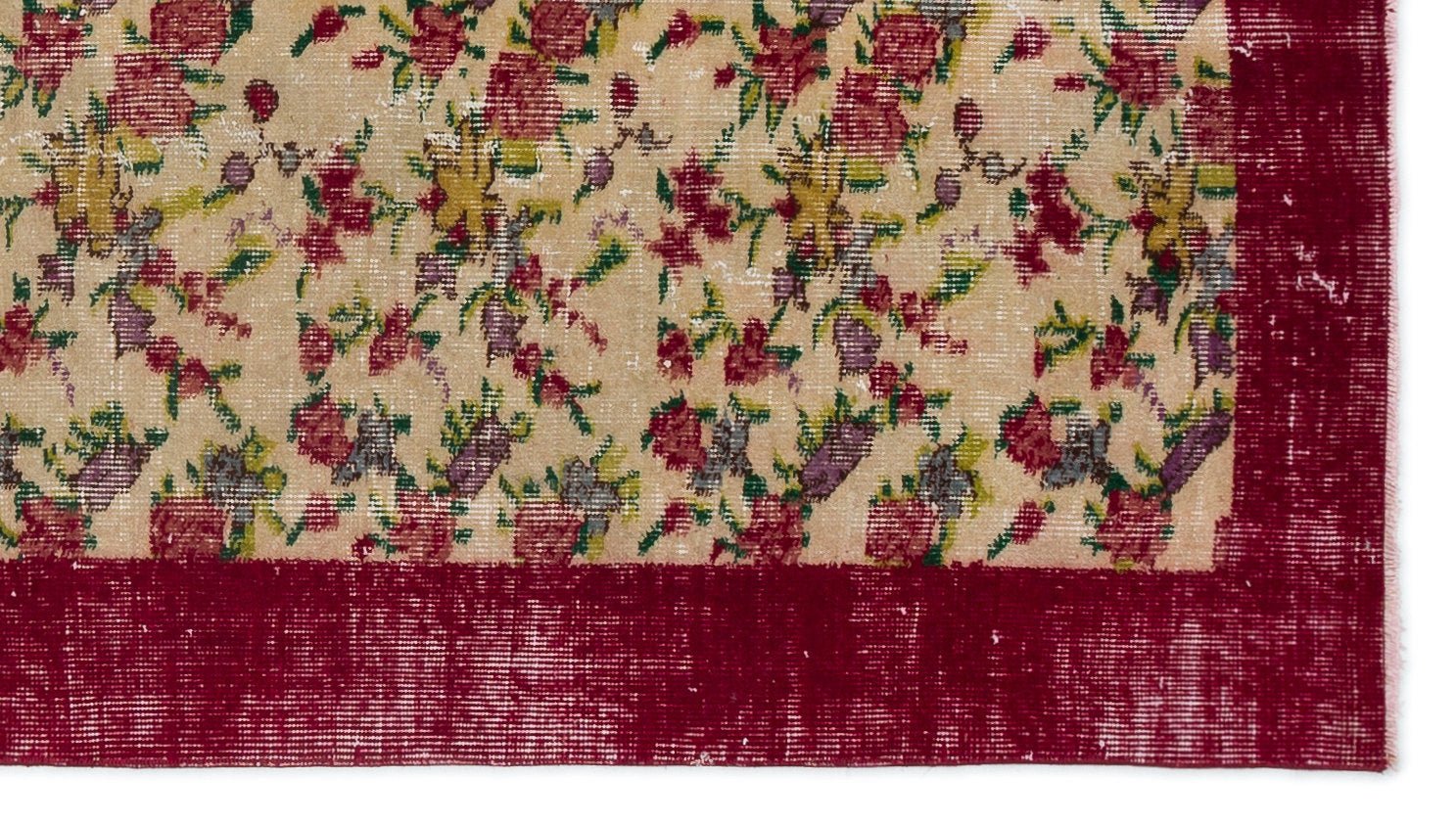 Atina 18543 Beige Vintage Wool Handmade Area Rug 3'9" x 6'11"