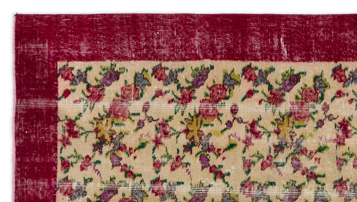Atina 18543 Beige Vintage Wool Handmade Area Rug 3'9" x 6'11"