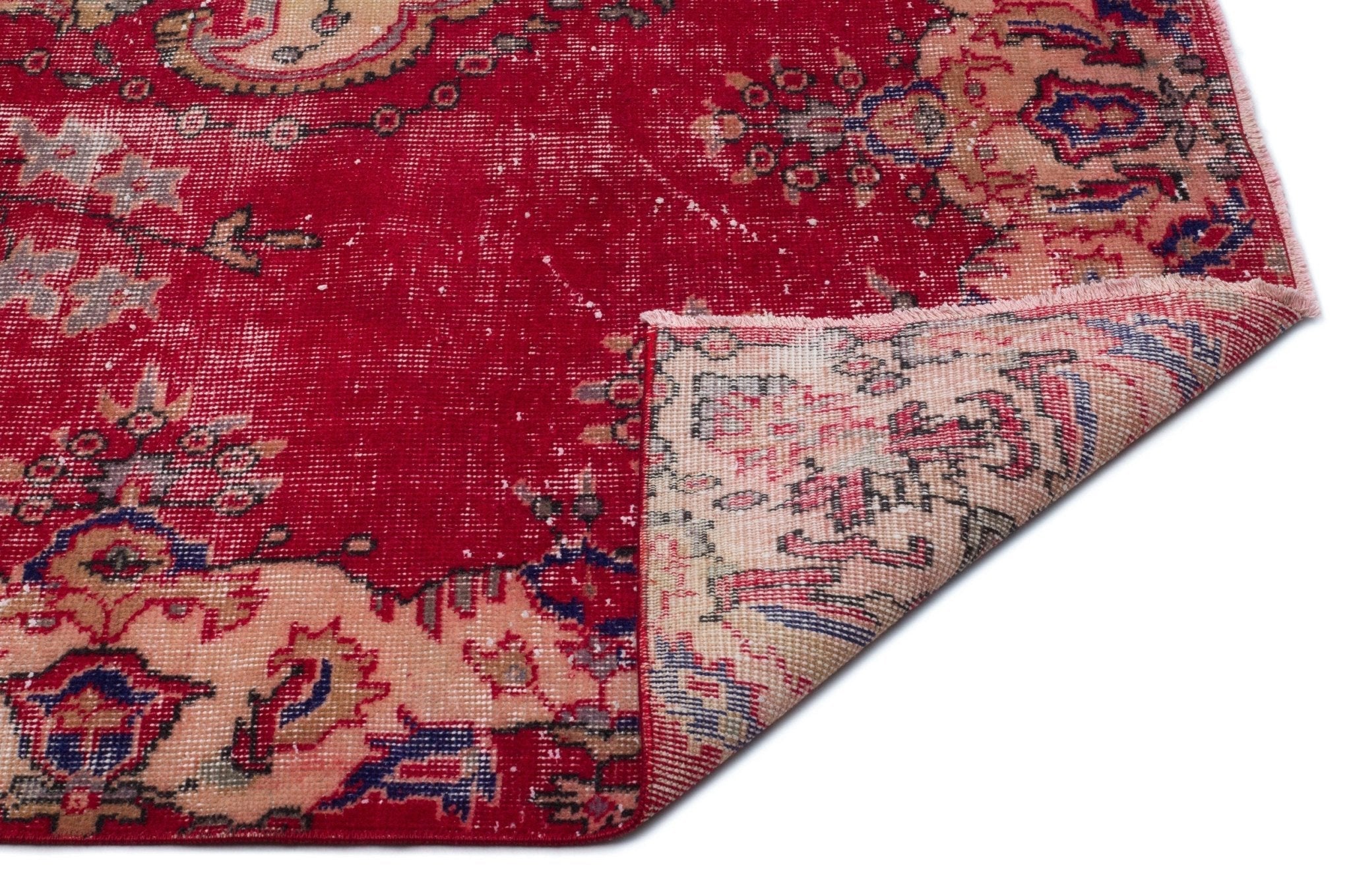 Atina 18570 Red Vintage Wool Handmade Area Rug 5'7" x 9'5"