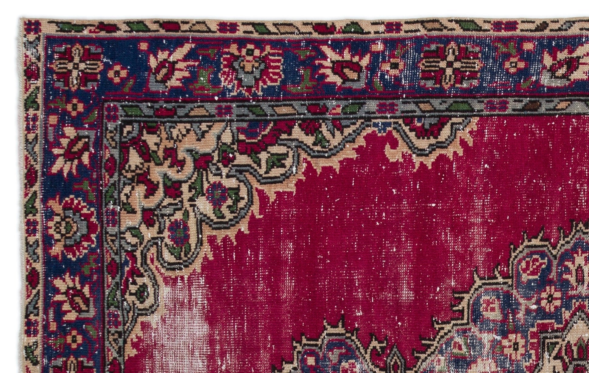 Atina 18657 Red Vintage Wool Handmade Area Rug 5'8" x 8'11"