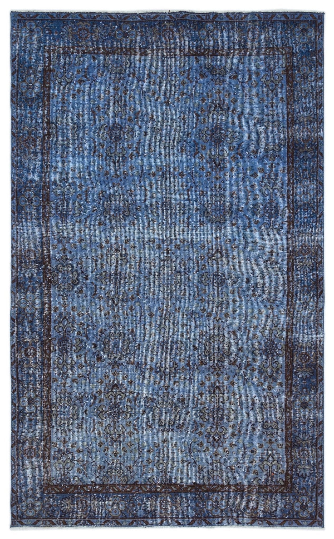 Atina 18743 Blue Vintage Wool Handmade Area Rug 5'3" x 8'8"