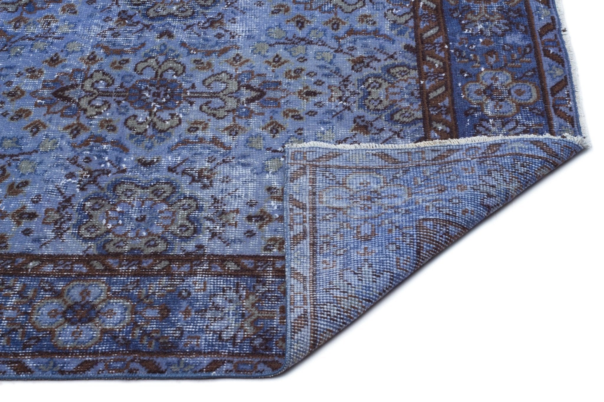 Atina 18743 Blue Vintage Wool Handmade Area Rug 5'3" x 8'8"