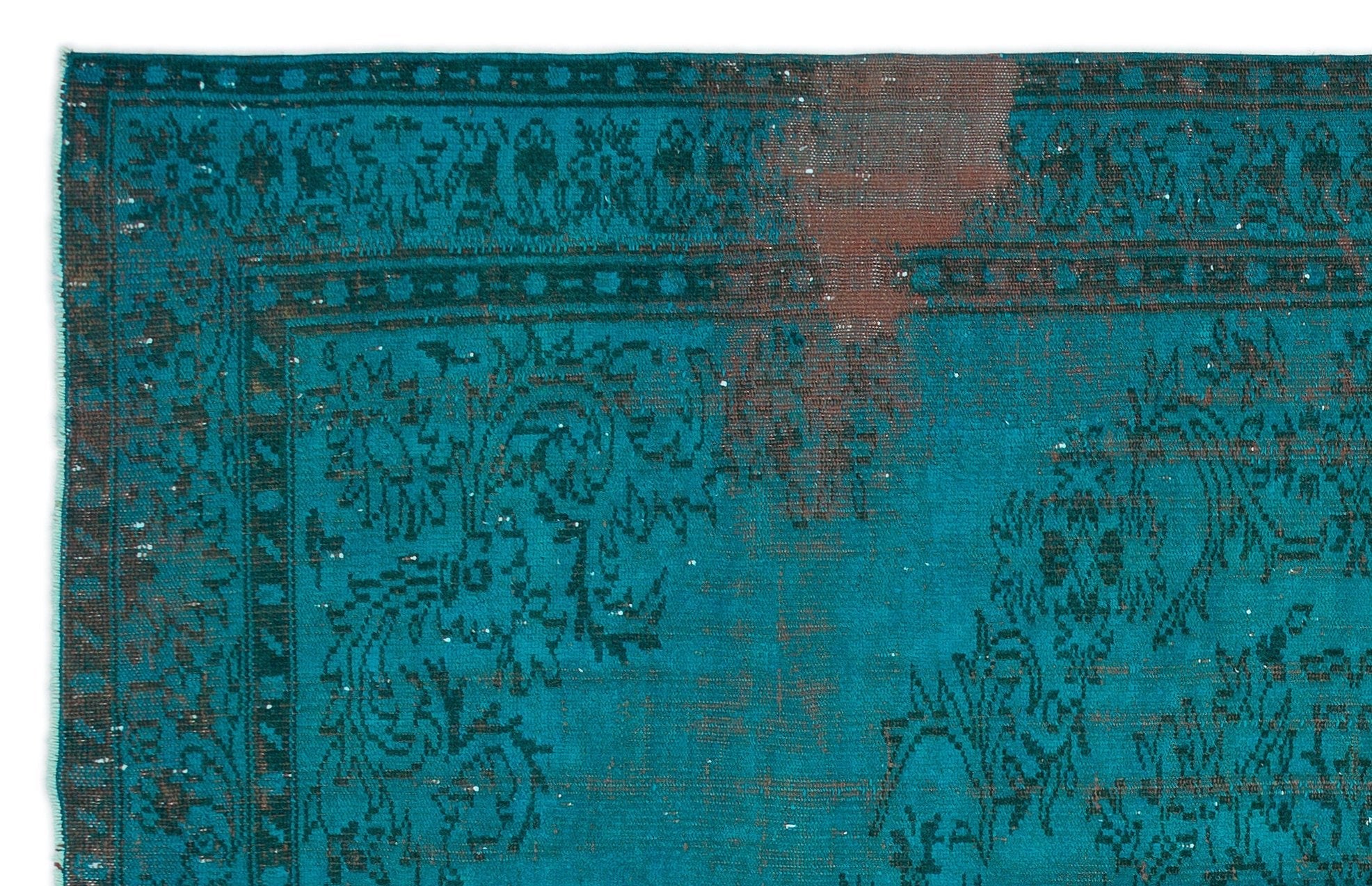 Atina 18754 Turquoise Vintage Wool Handmade Area Rug 5'9" x 9'3"