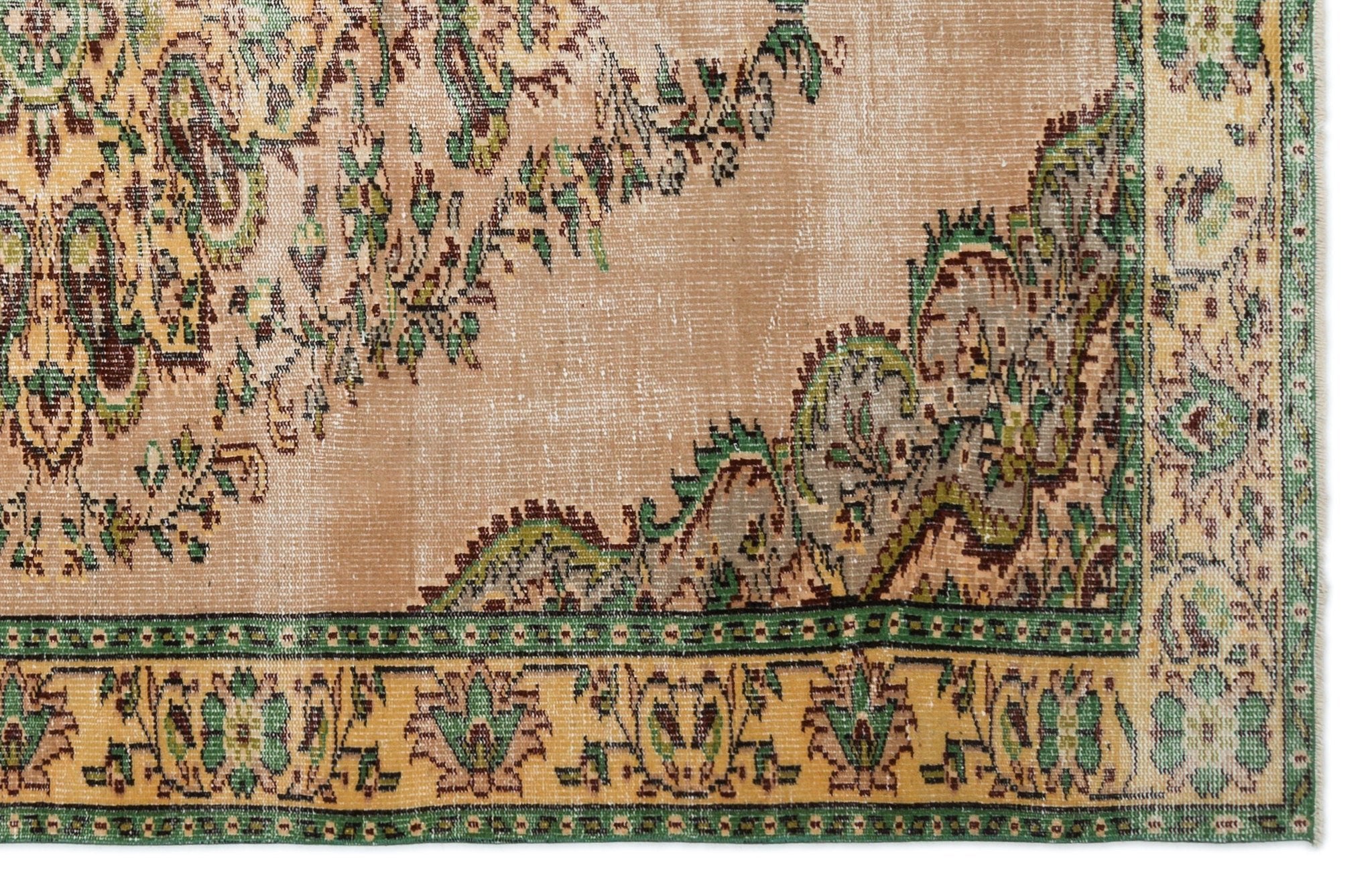 Atina 18771 Cream Vintage Wool Handmade Area Rug 6'1" x 9'5"