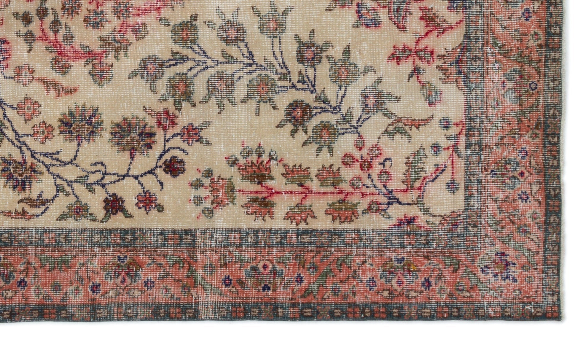 Atina 18790 Beige Vintage Wool Handmade Area Rug 6'0" x 8'0"