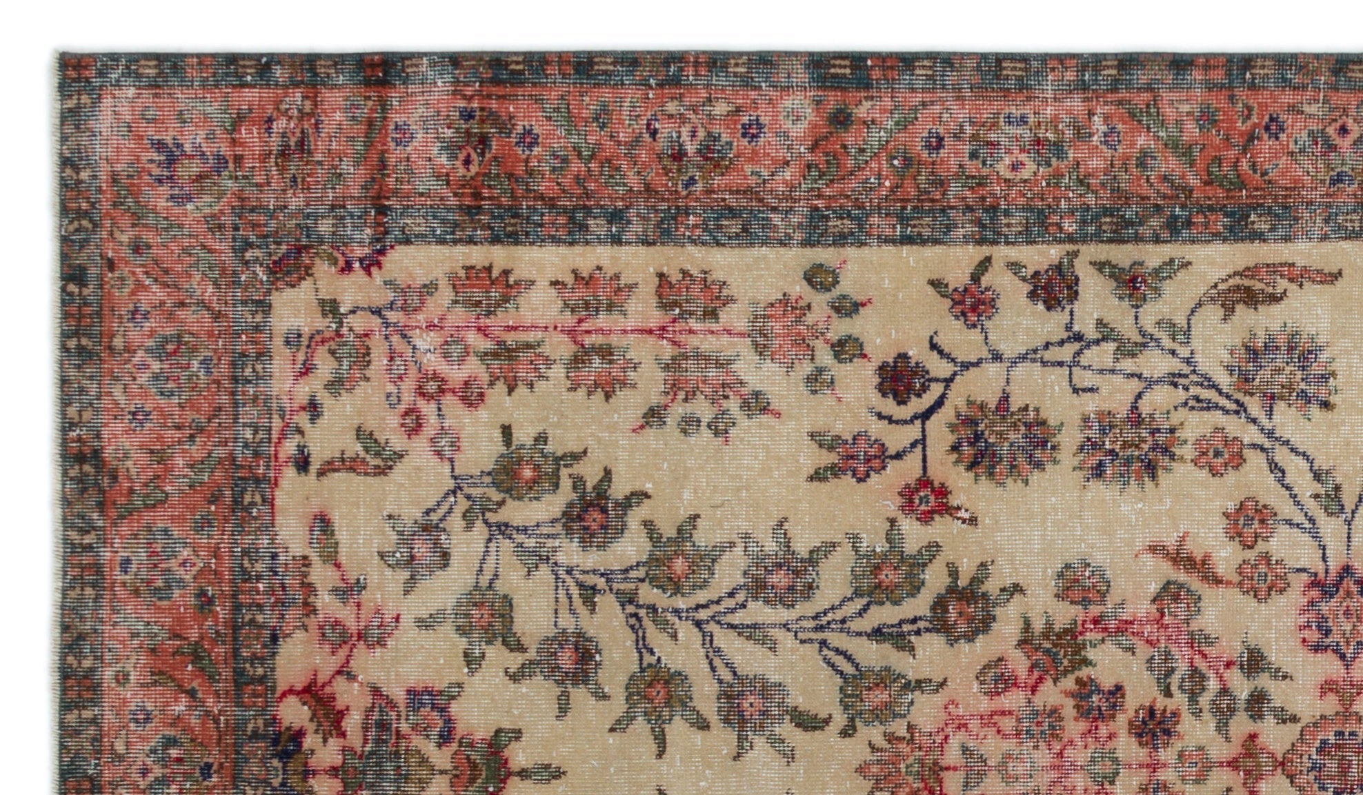 Atina 18790 Beige Vintage Wool Handmade Area Rug 6'0" x 8'0"