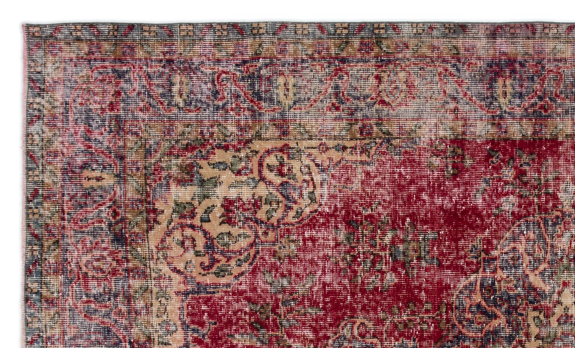 Atina 18814 Red Vintage Wool Handmade Area Rug 5'5" x 8'11"