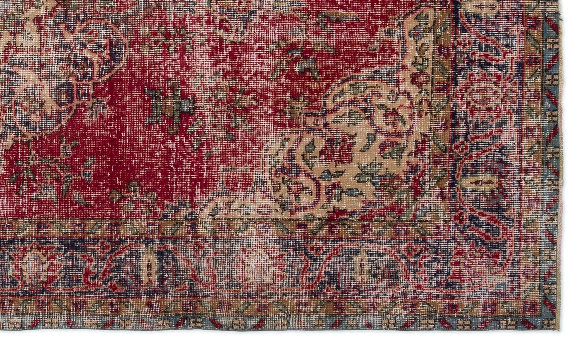 Atina 18814 Red Vintage Wool Handmade Area Rug 5'5" x 8'11"