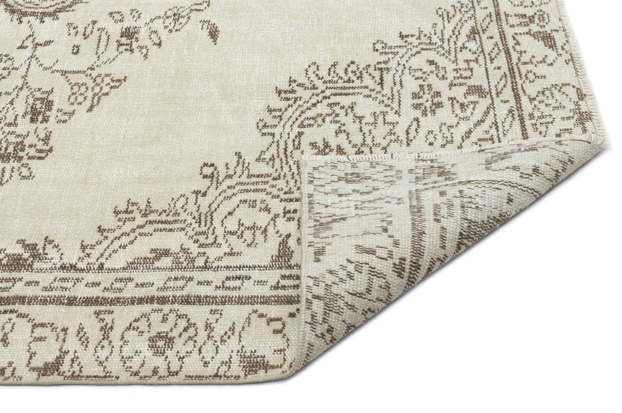 Atina 18874 Beige Vintage Wool Handmade Area Rug 5'3" x 8'6"