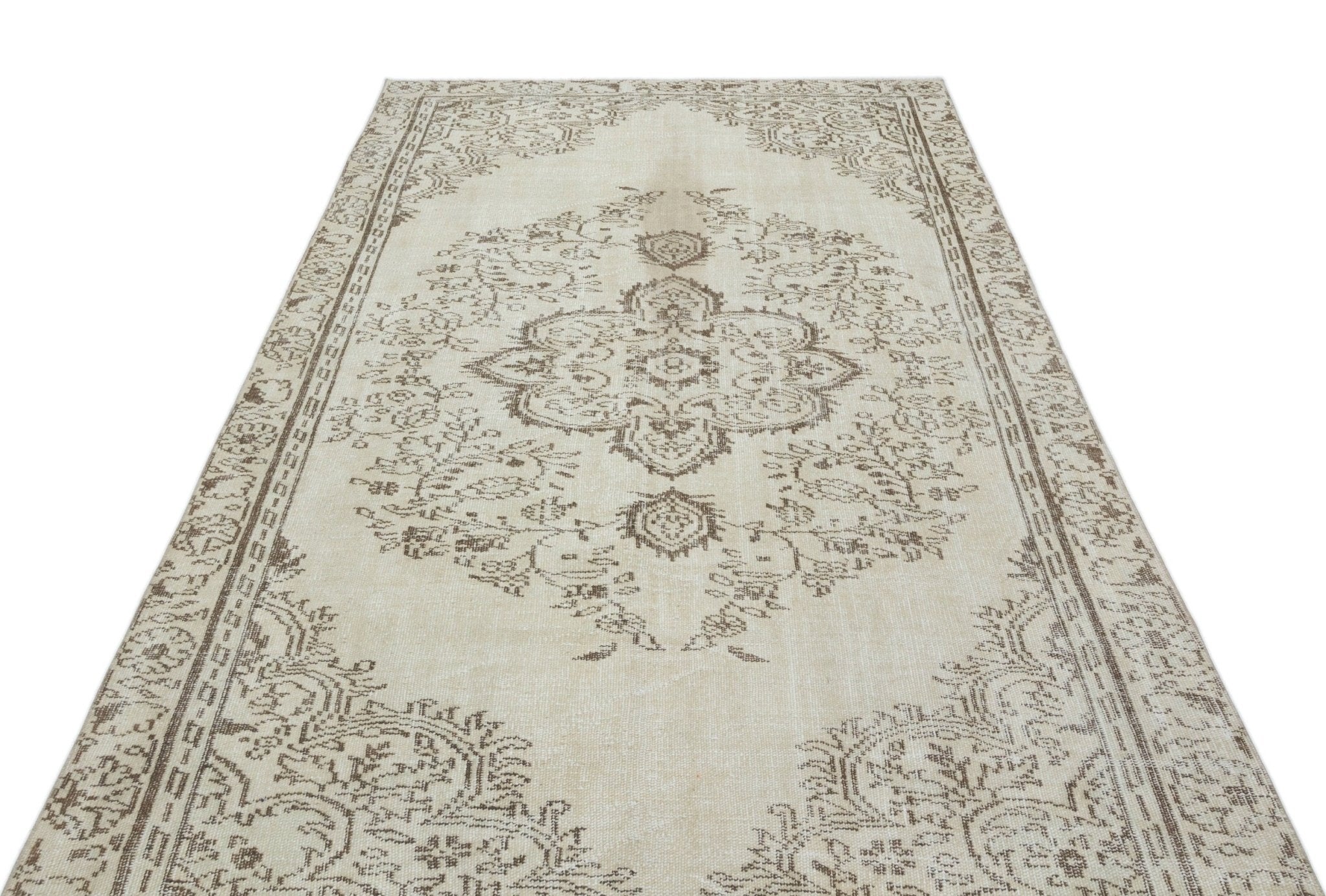 Atina 18874 Beige Vintage Wool Handmade Area Rug 5'3" x 8'6"