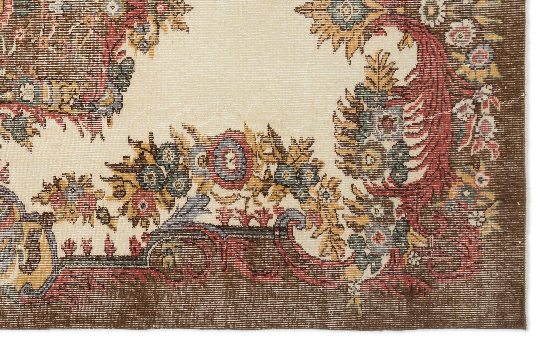 Atina 18901 Beige Vintage Wool Handmade Area Rug 5'8" x 8'10"