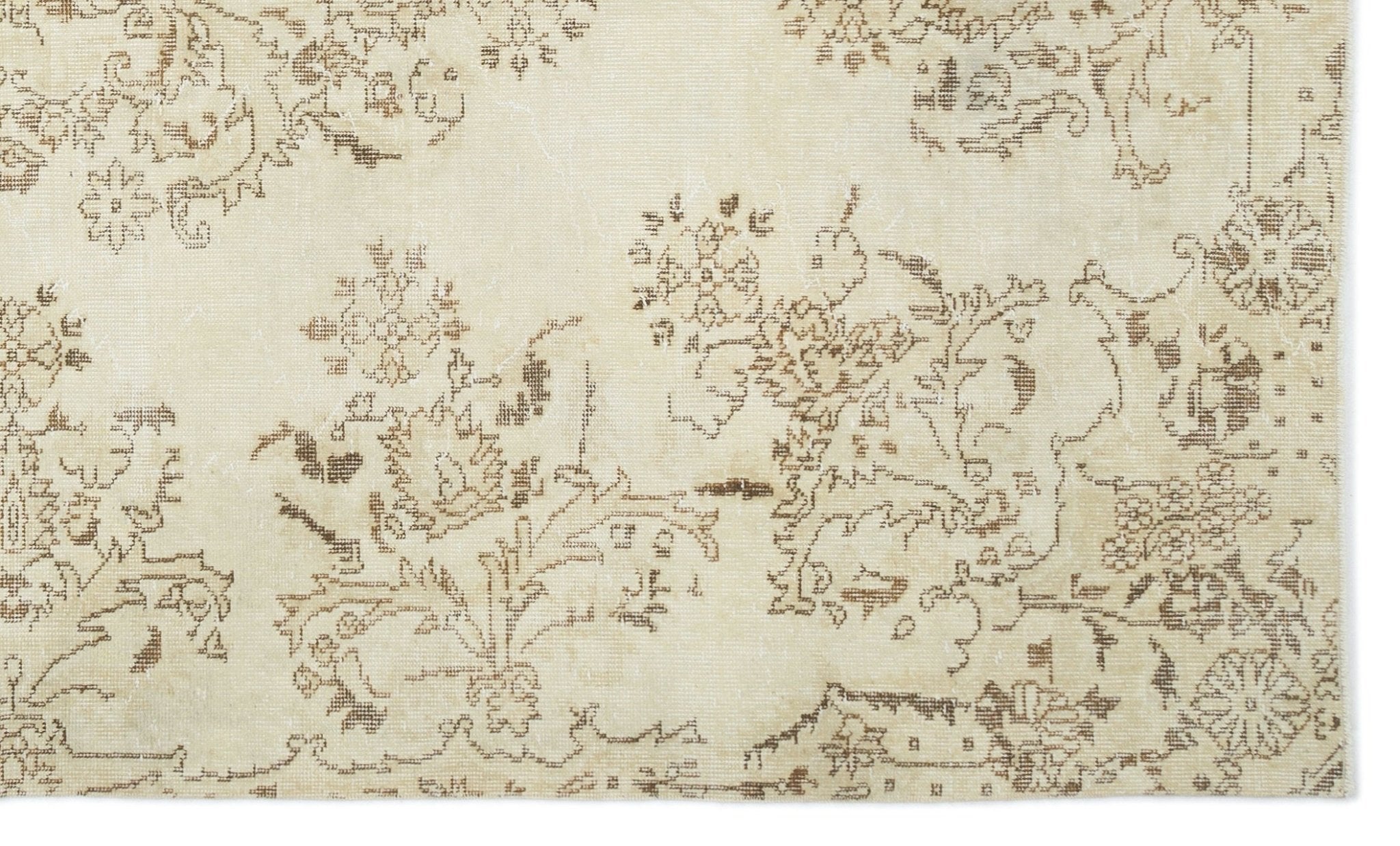 Atina 18963 Beige Vintage Wool Handmade Area Rug 5'10" x 9'4"