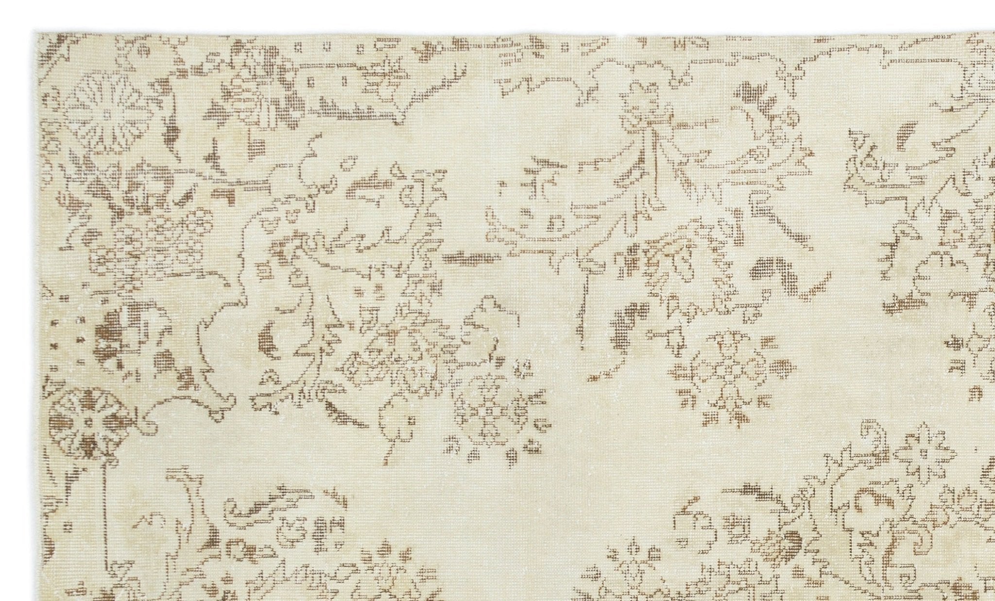 Atina 18963 Beige Vintage Wool Handmade Area Rug 5'10" x 9'4"