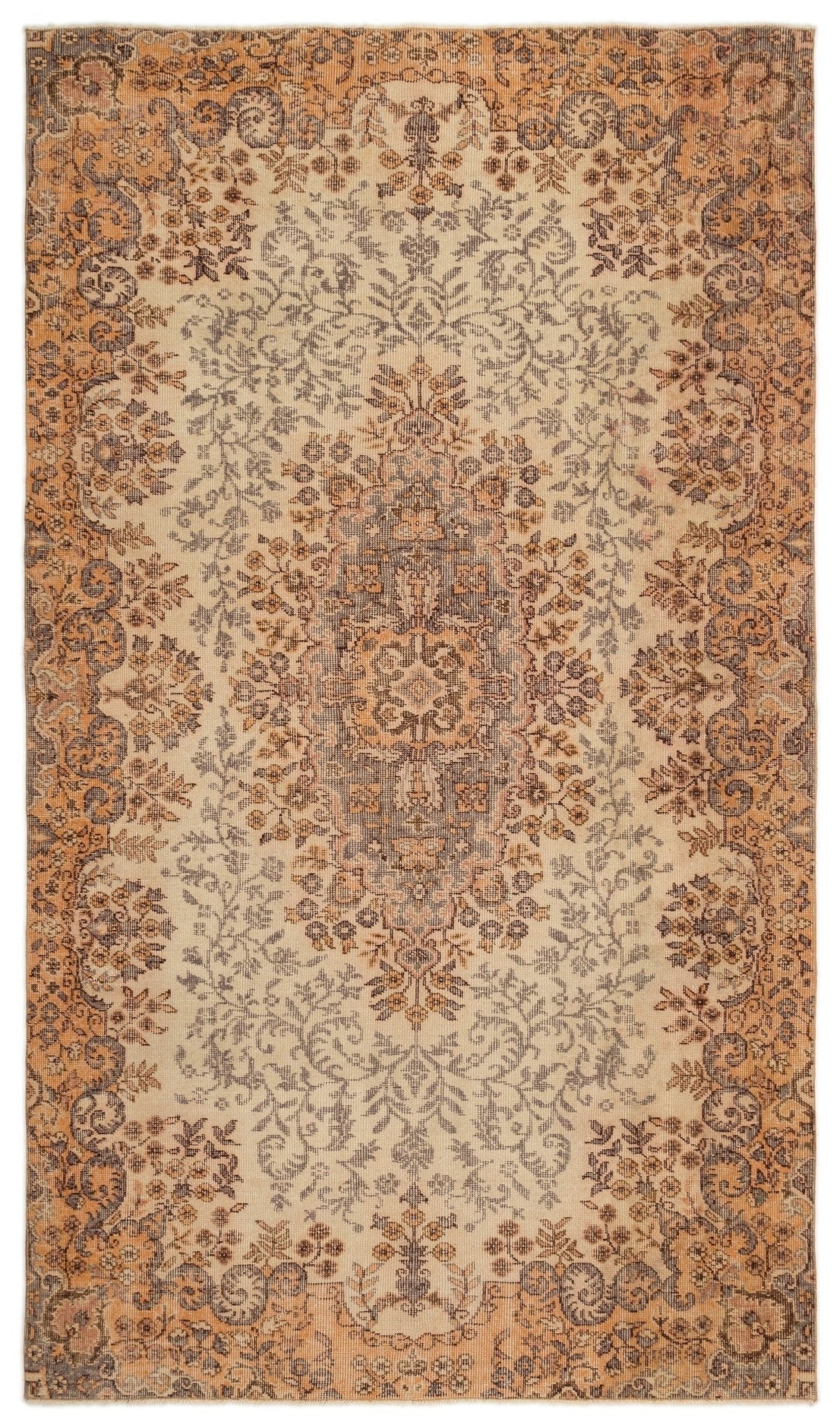 Atina 18981 Beige Vintage Wool Handmade Area Rug 5'5" x 9'6"
