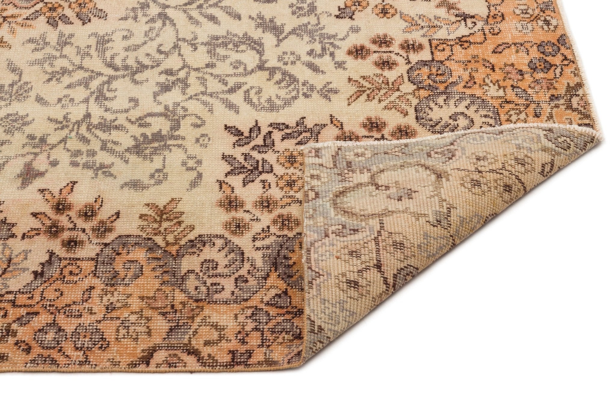Atina 18981 Beige Vintage Wool Handmade Area Rug 5'5" x 9'6"