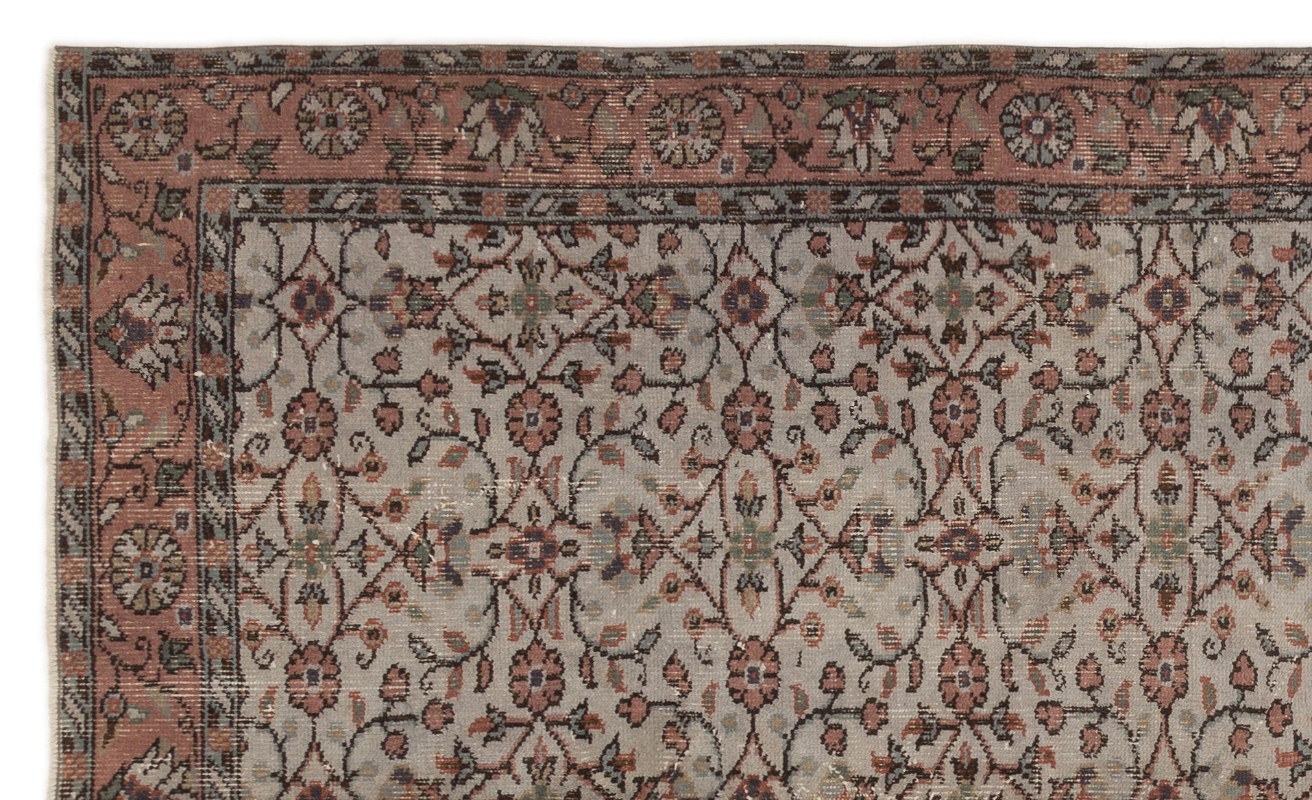 Atina 19022 Brown Vintage Wool Handmade Area Rug 5'2" x 8'6"