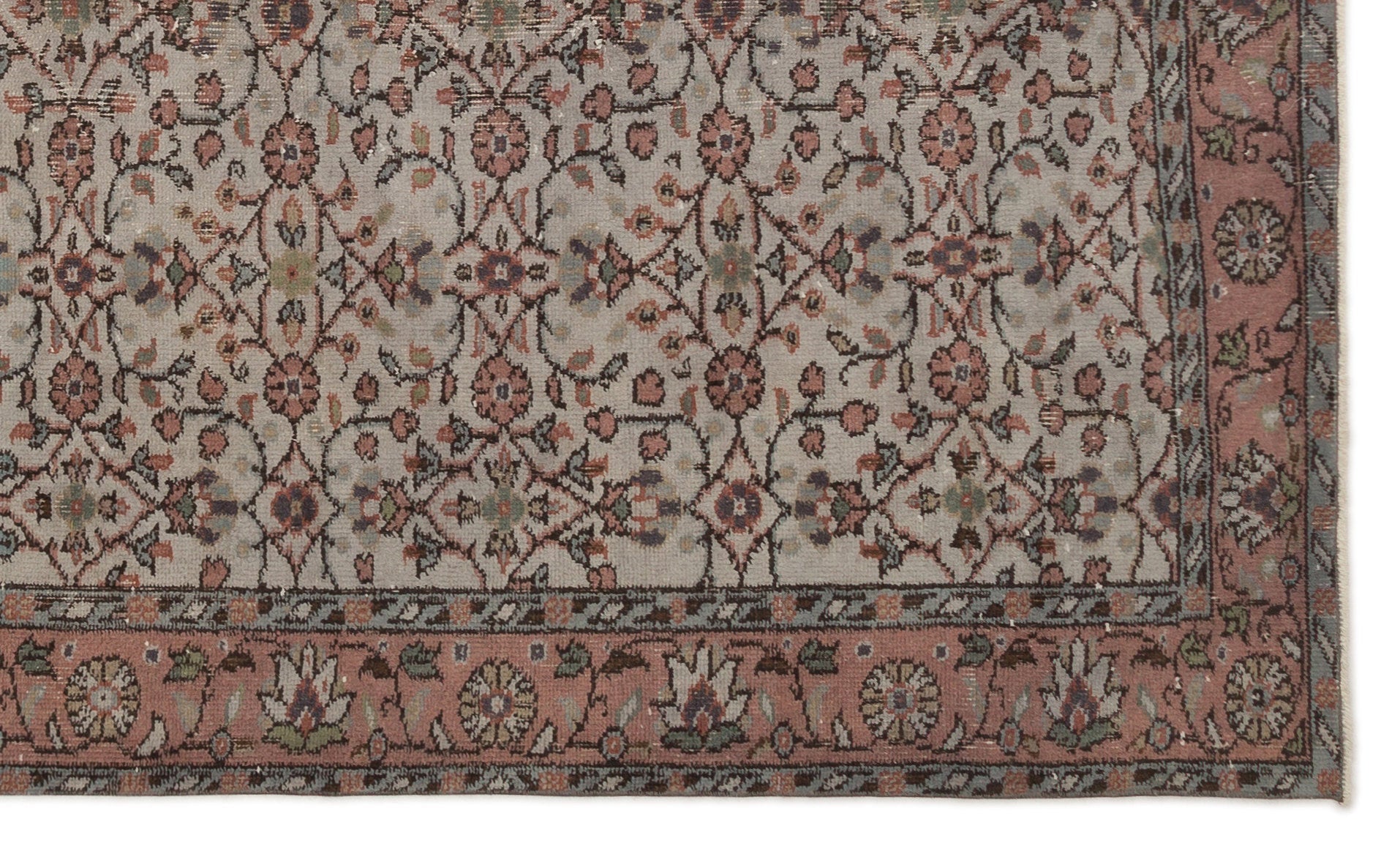 Atina 19022 Brown Vintage Wool Handmade Area Rug 5'2" x 8'6"