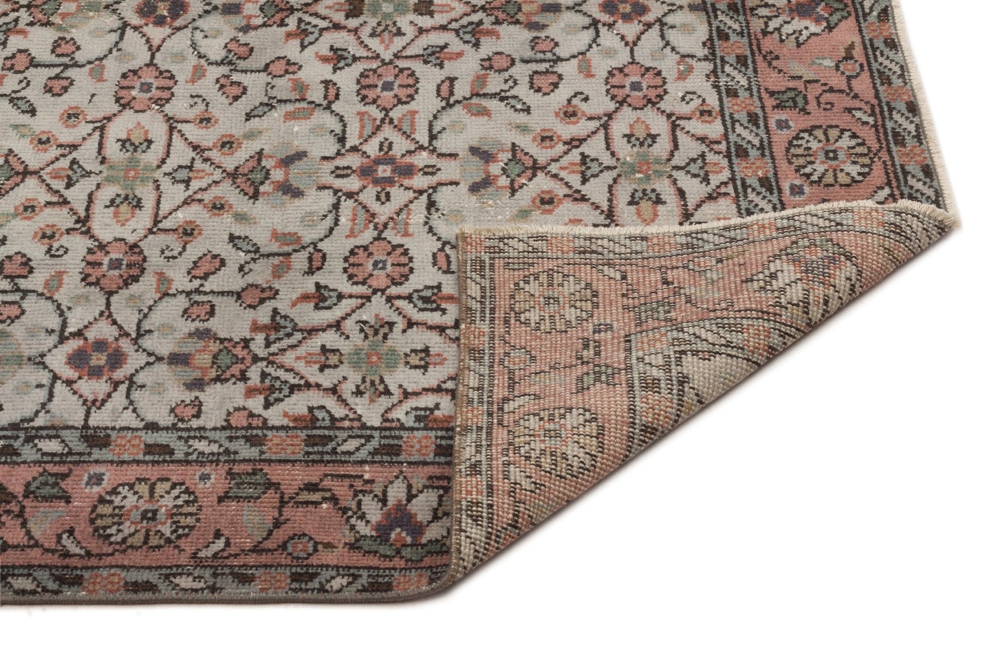 Atina 19022 Brown Vintage Wool Handmade Area Rug 5'2" x 8'6"
