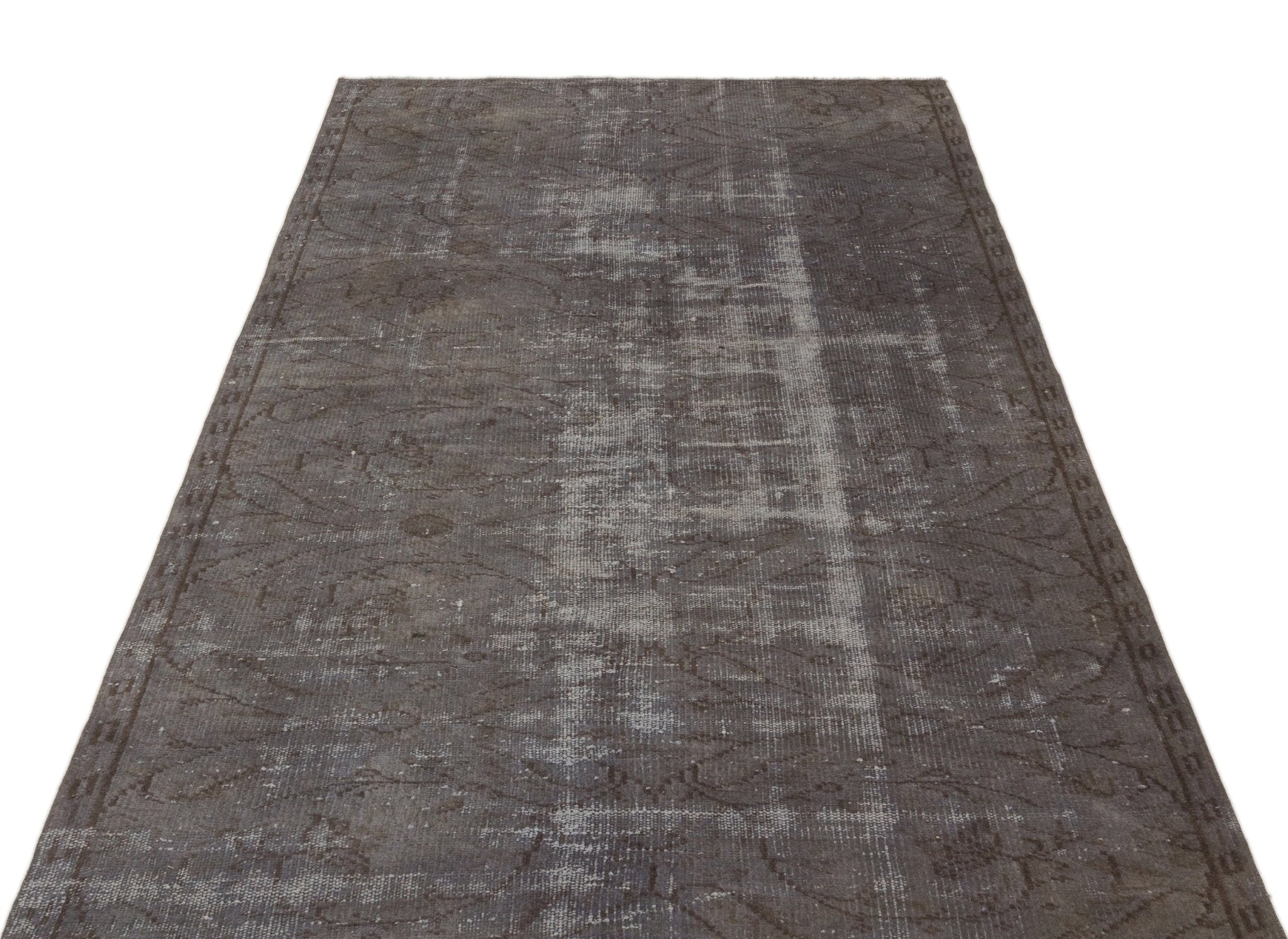 Atina 19034 Brown Vintage Wool Handmade Area Rug 4'5" x 7'8"
