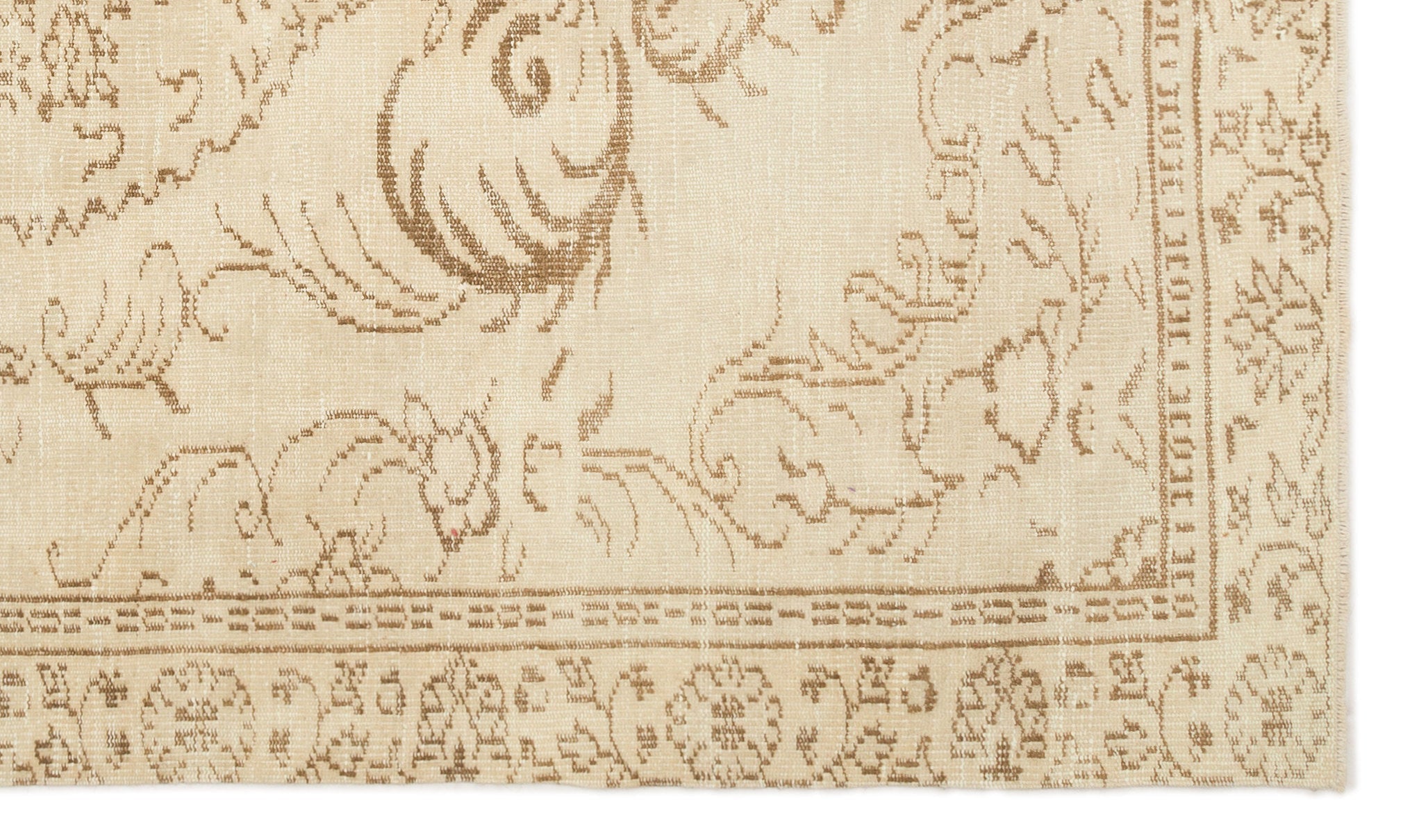 Atina 19038 Beige Vintage Wool Handmade Area Rug 5'4" x 9'1"