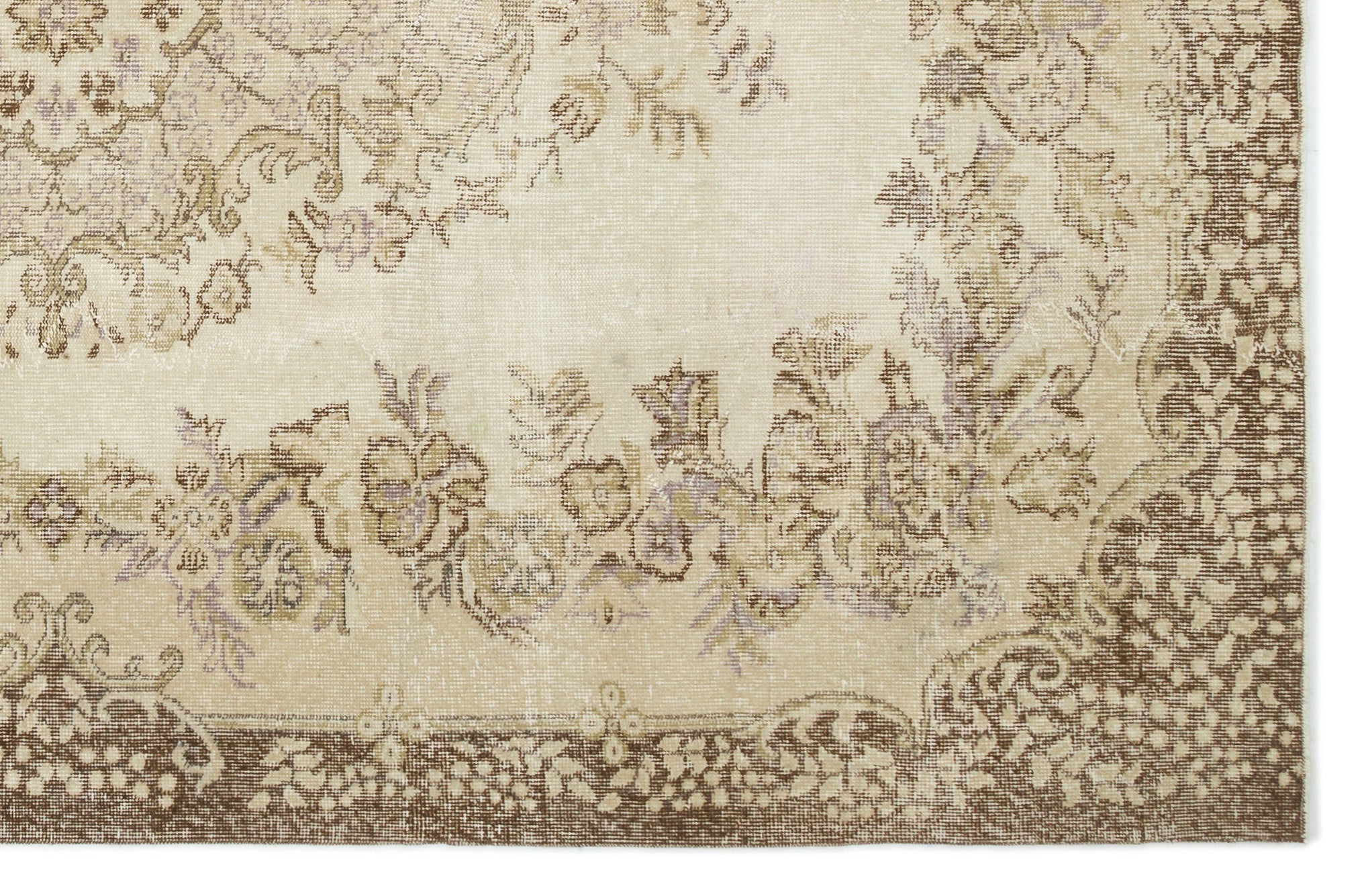 Atina 19121 Beige Vintage Wool Handmade Area Rug 6'1" x 9'3"