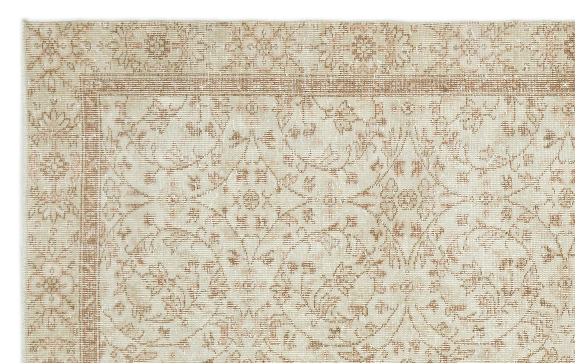 Atina 19137 Beige Vintage Wool Handmade Area Rug 5'7" x 9'3"
