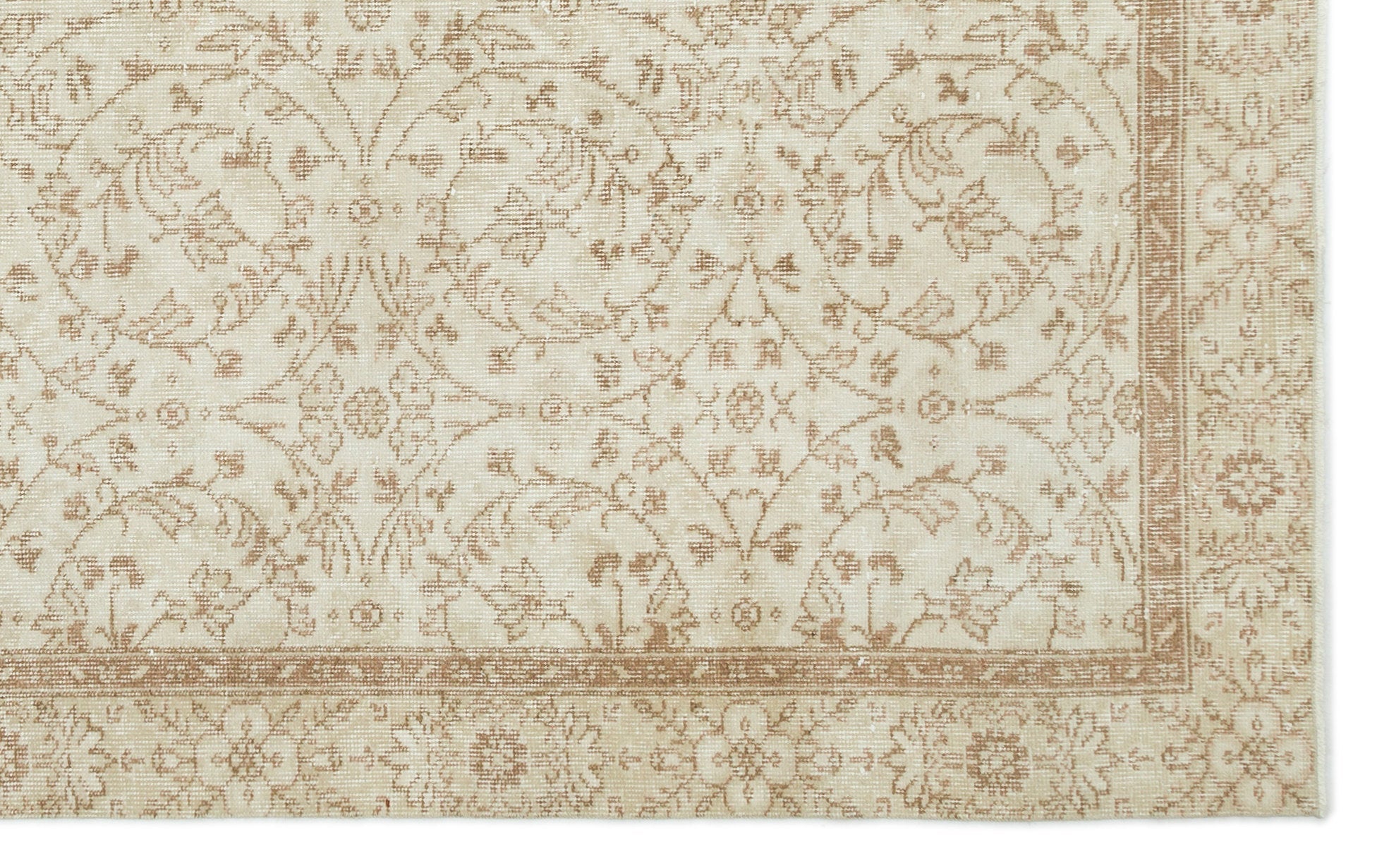 Atina 19137 Beige Vintage Wool Handmade Area Rug 5'7" x 9'3"