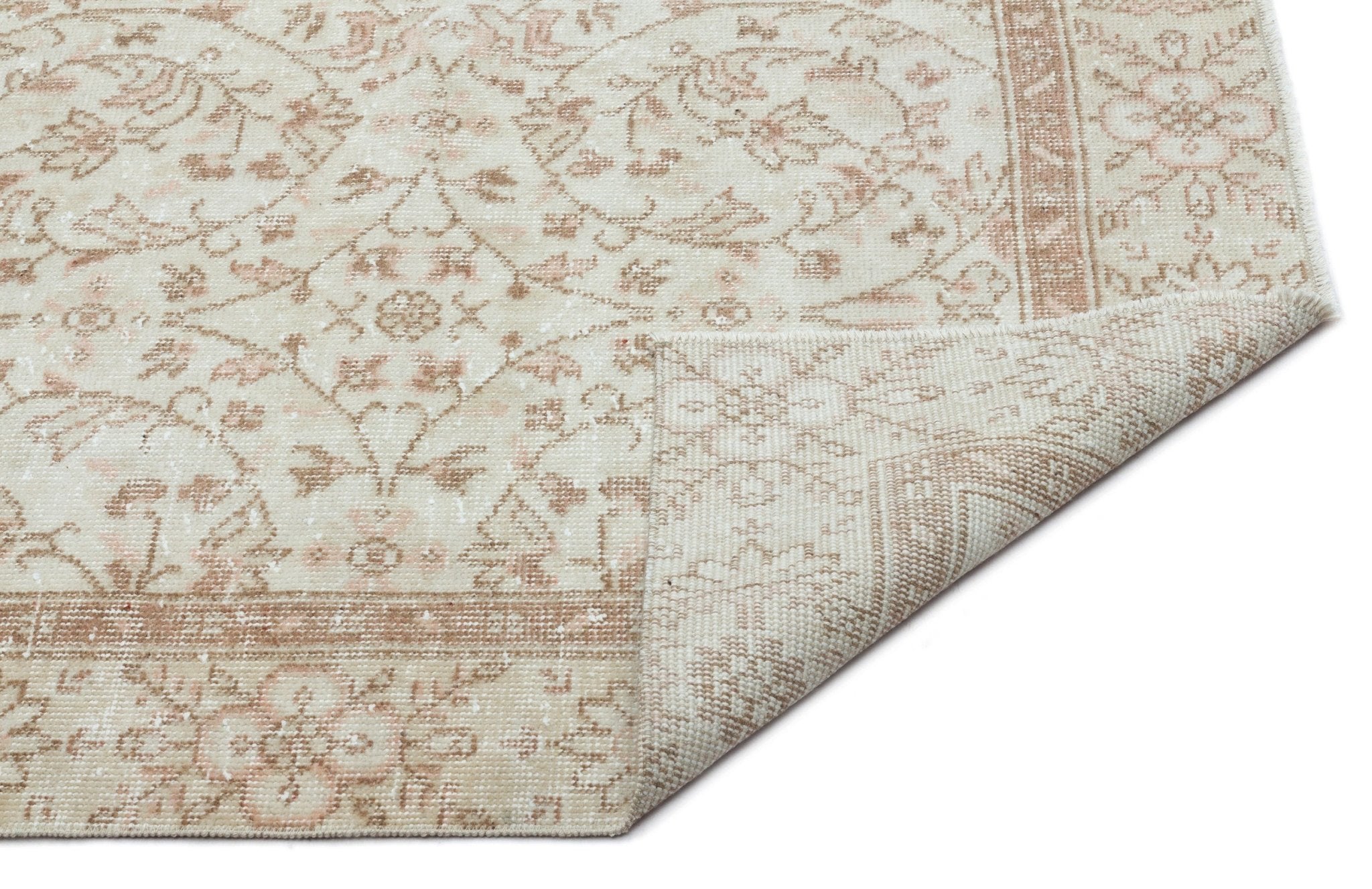 Atina 19137 Beige Vintage Wool Handmade Area Rug 5'7" x 9'3"
