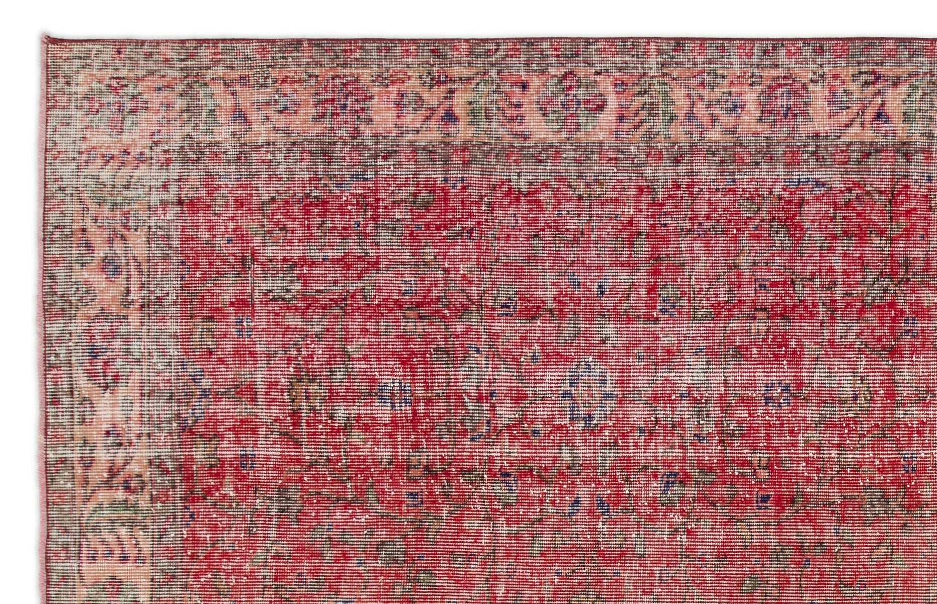 Atina 19253 Red Vintage Wool Handmade Area Rug 5'4" x 8'11"