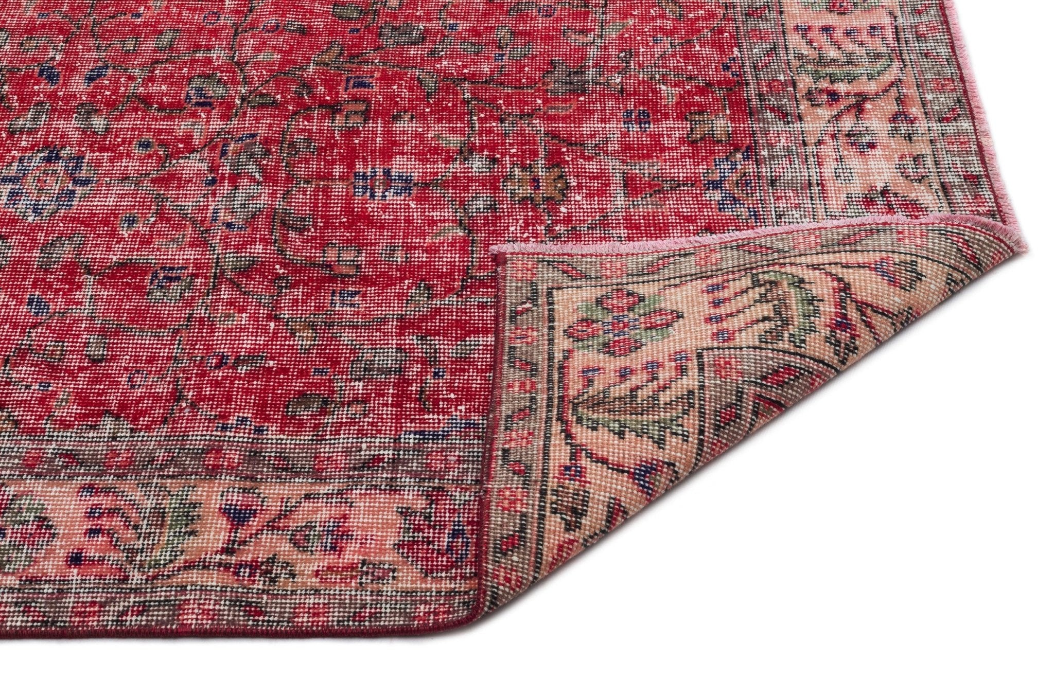 Atina 19253 Red Vintage Wool Handmade Area Rug 5'4" x 8'11"