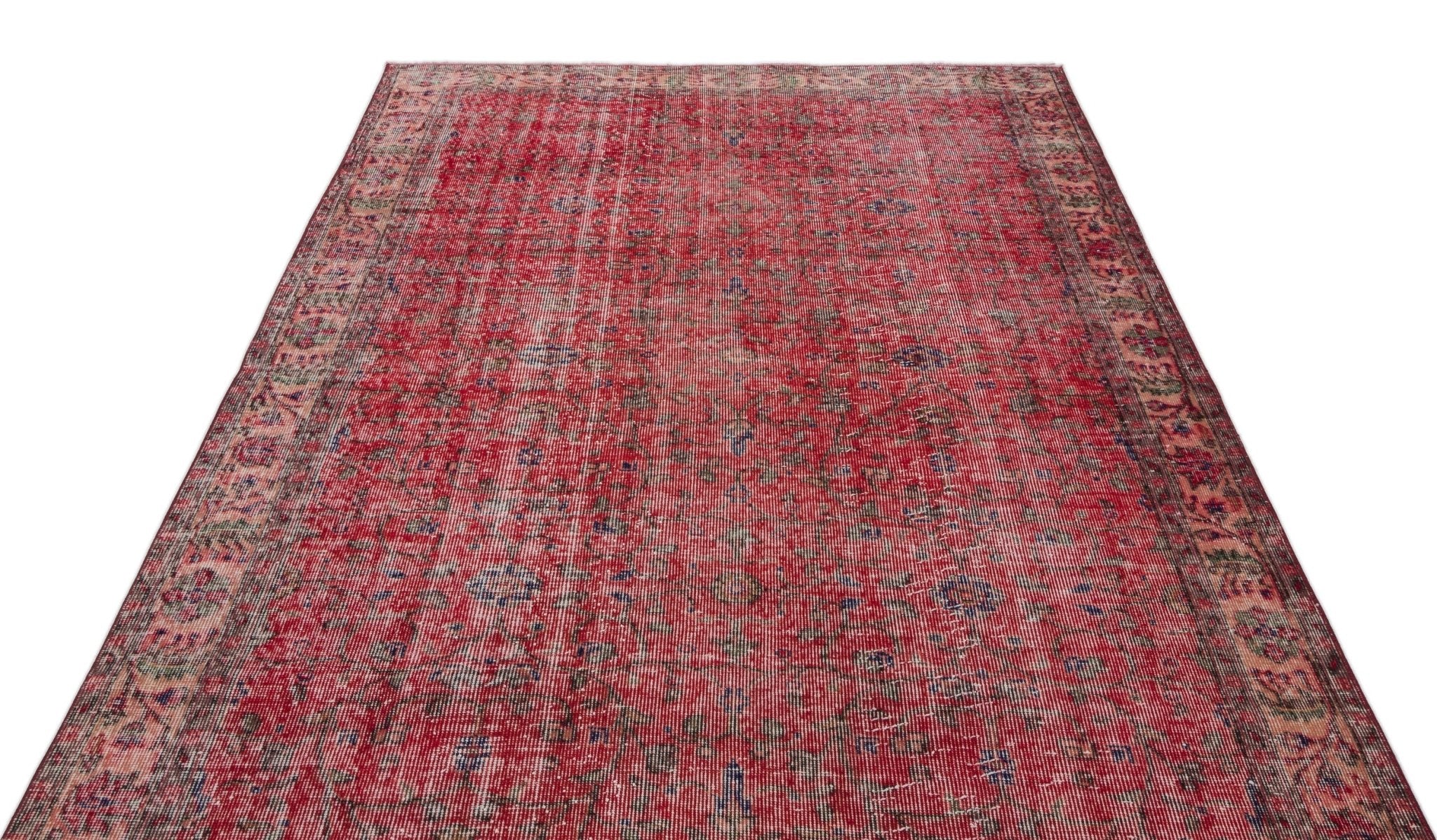 Atina 19253 Red Vintage Wool Handmade Area Rug 5'4" x 8'11"