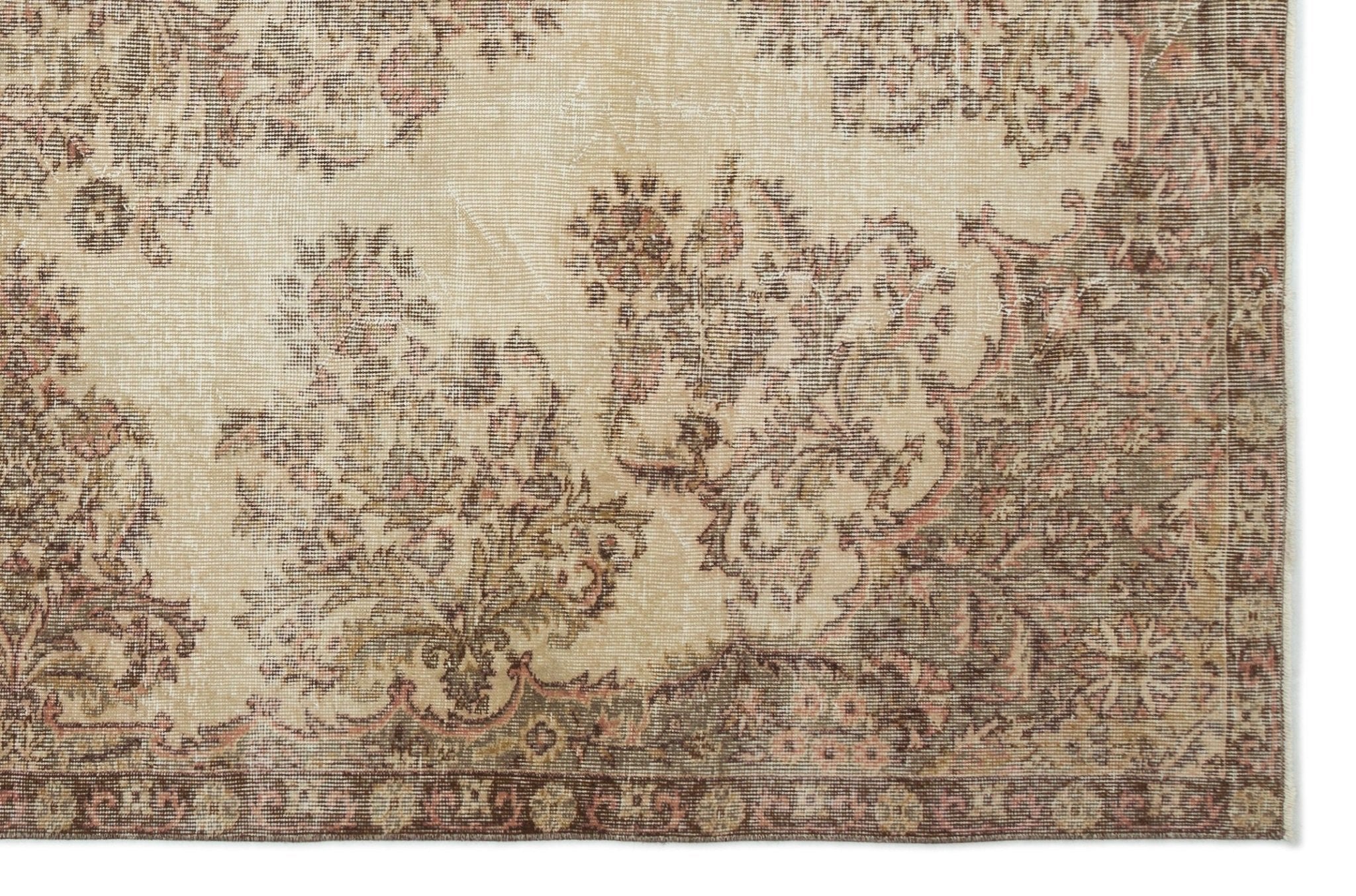 Atina 19258 Beige Vintage Wool Handmade Area Rug 6'5" x 9'10"