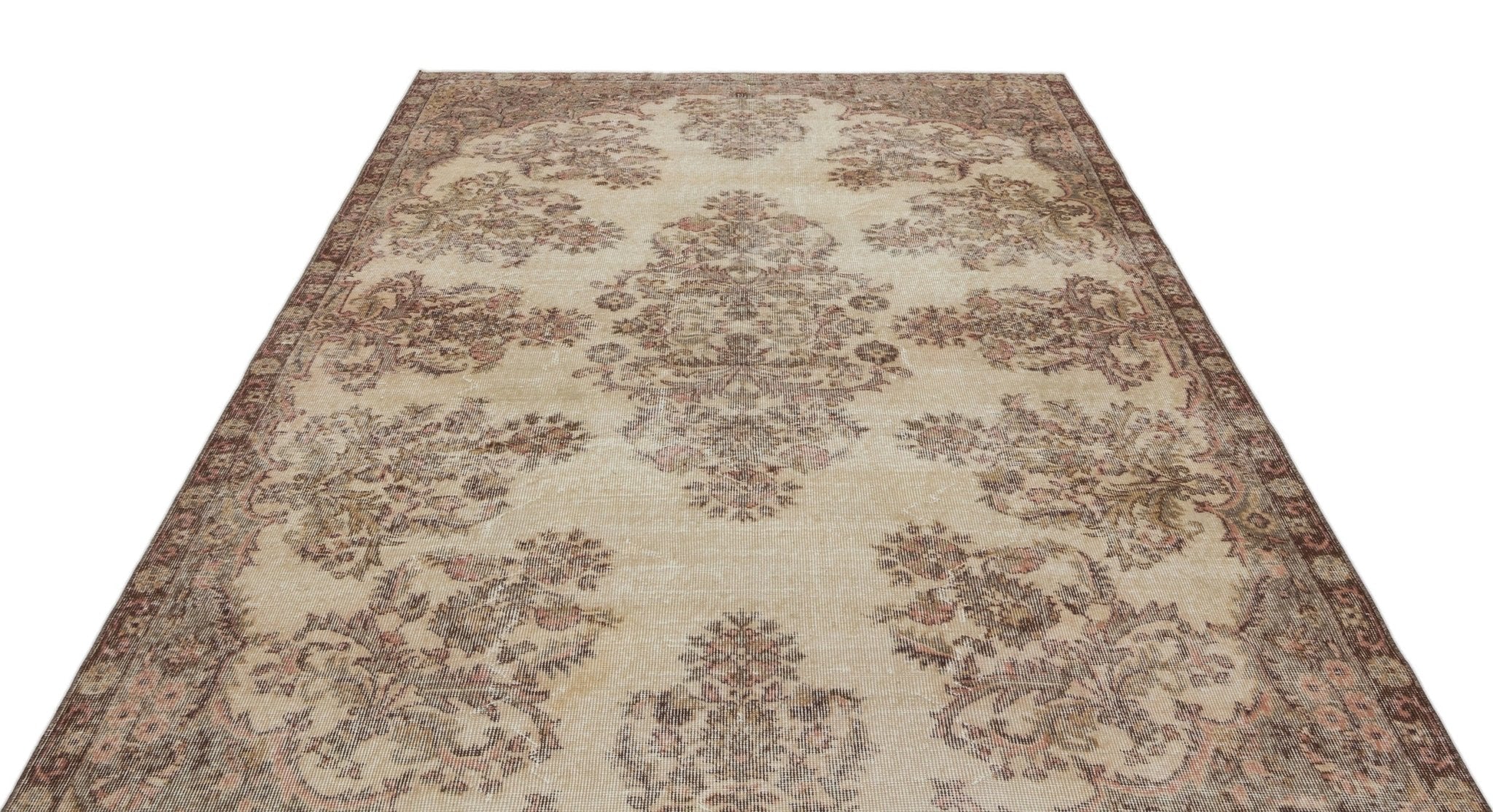 Atina 19258 Beige Vintage Wool Handmade Area Rug 6'5" x 9'10"