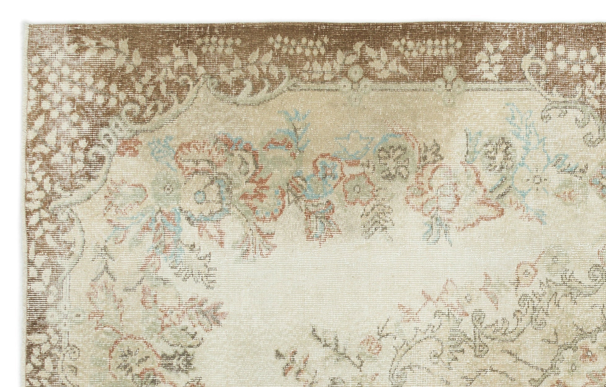 Atina 19283 Beige Vintage Wool Handmade Area Rug 5'11" x 9'5"