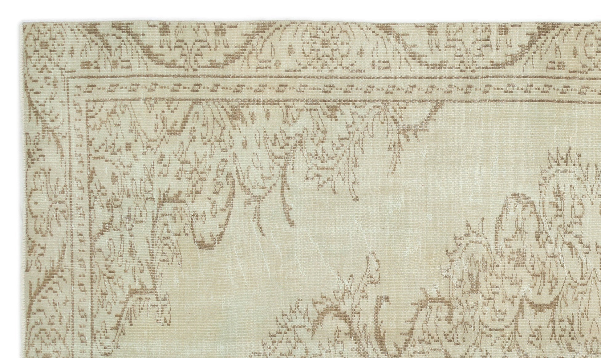 Atina 19290 Beige Vintage Wool Handmade Area Rug 5'4" x 9'1"