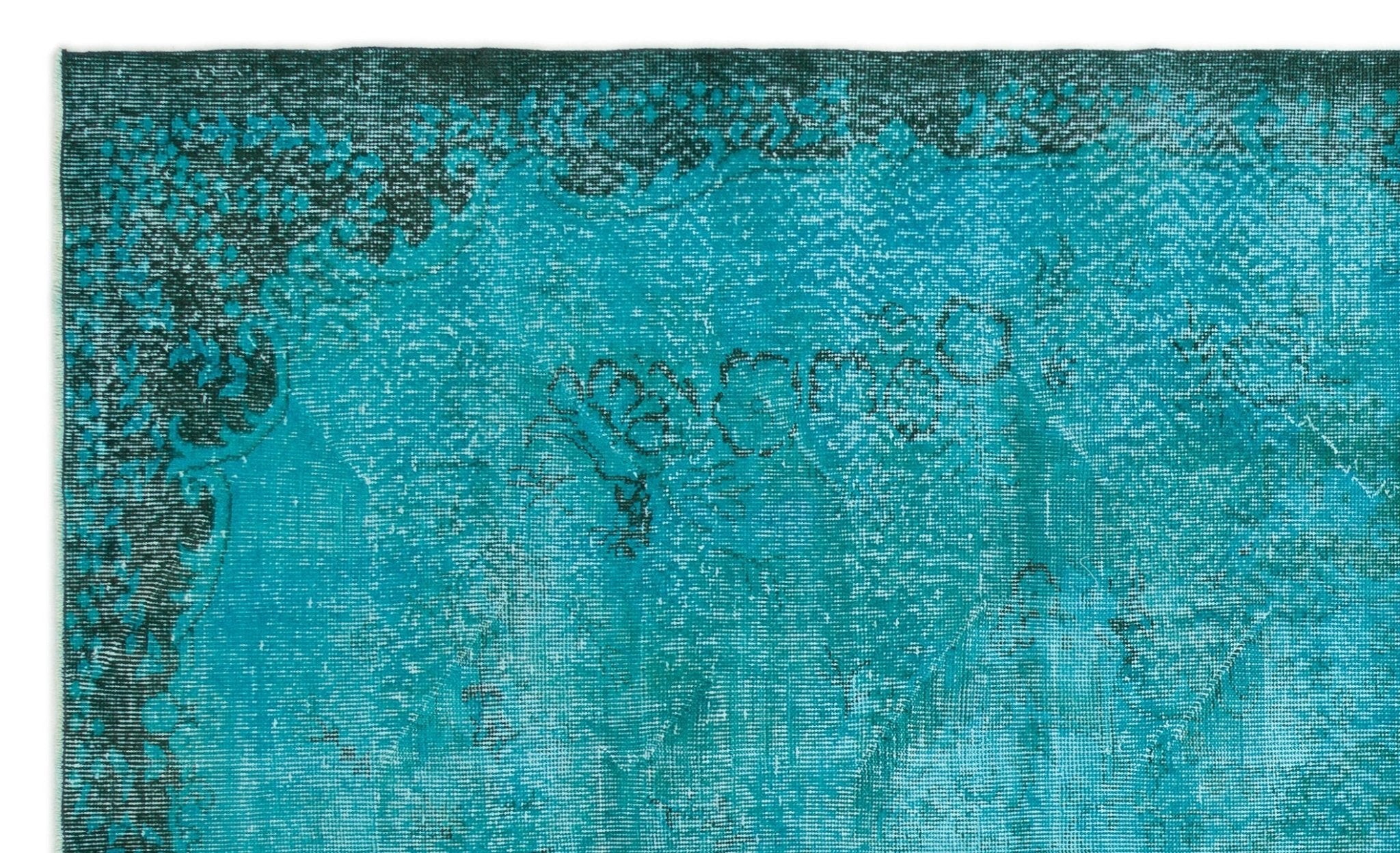 Atina 19331 Turquoise Vintage Wool Handmade Area Rug 6'1" x 9'10"