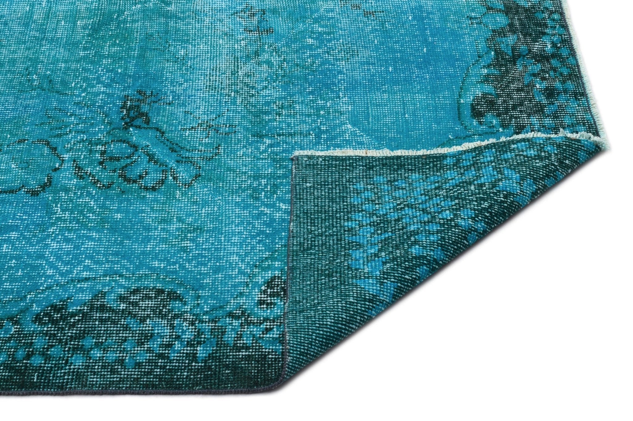 Atina 19331 Turquoise Vintage Wool Handmade Area Rug 6'1" x 9'10"