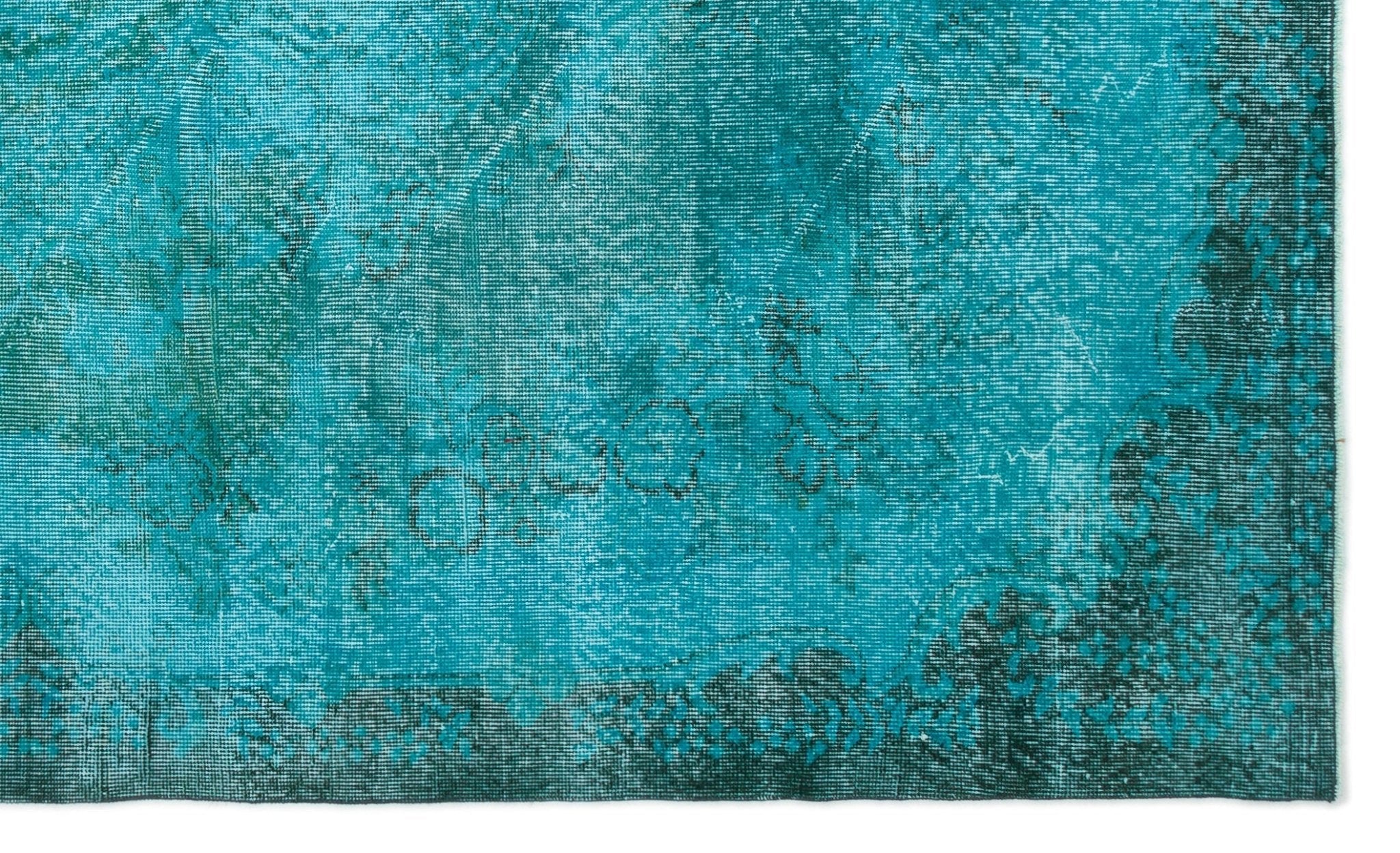 Atina 19331 Turquoise Vintage Wool Handmade Area Rug 6'1" x 9'10"