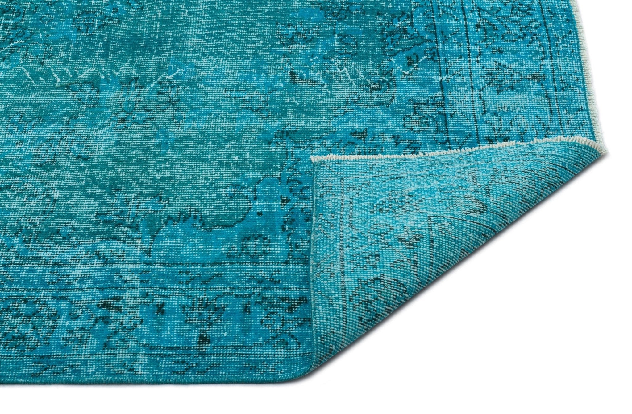 Atina 19361 Turquoise Vintage Wool Handmade Area Rug 5'7" x 9'1"