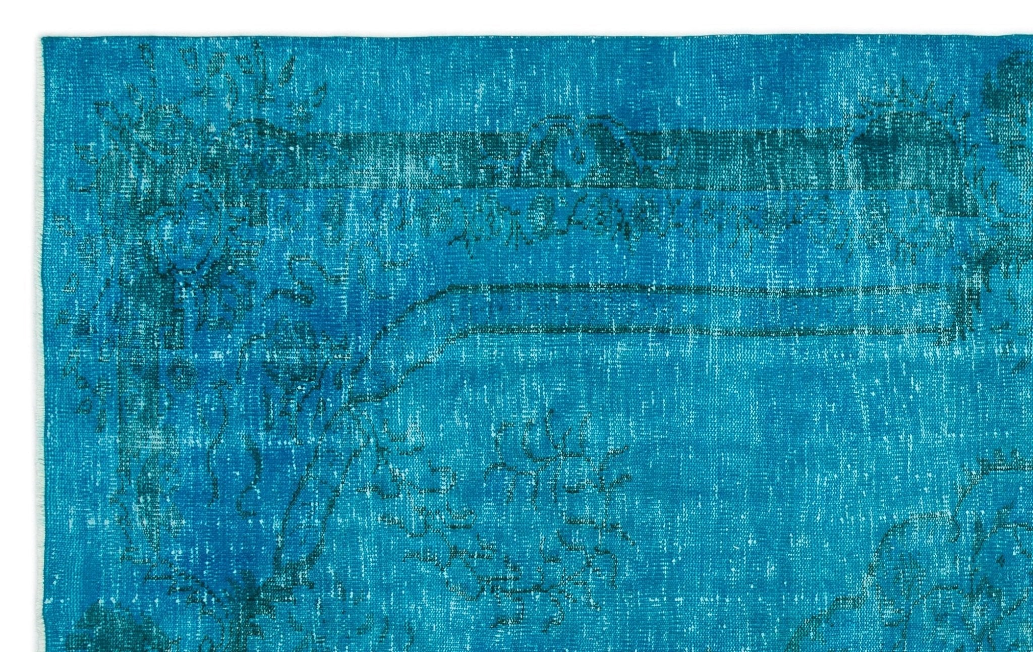 Atina 19412 Turquoise Vintage Wool Handmade Area Rug 6'0" x 9'11"
